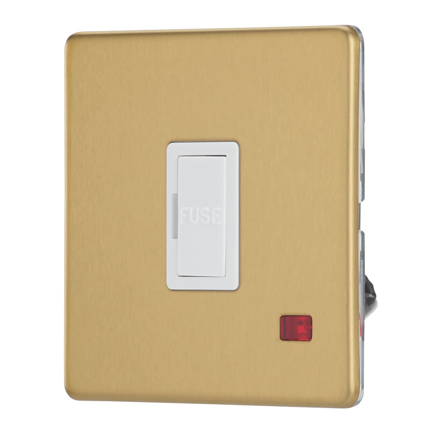 Contactum Lyric 13A Unswitched Fused Spur with Neon Brushed Brass with White Inserts (421RP)