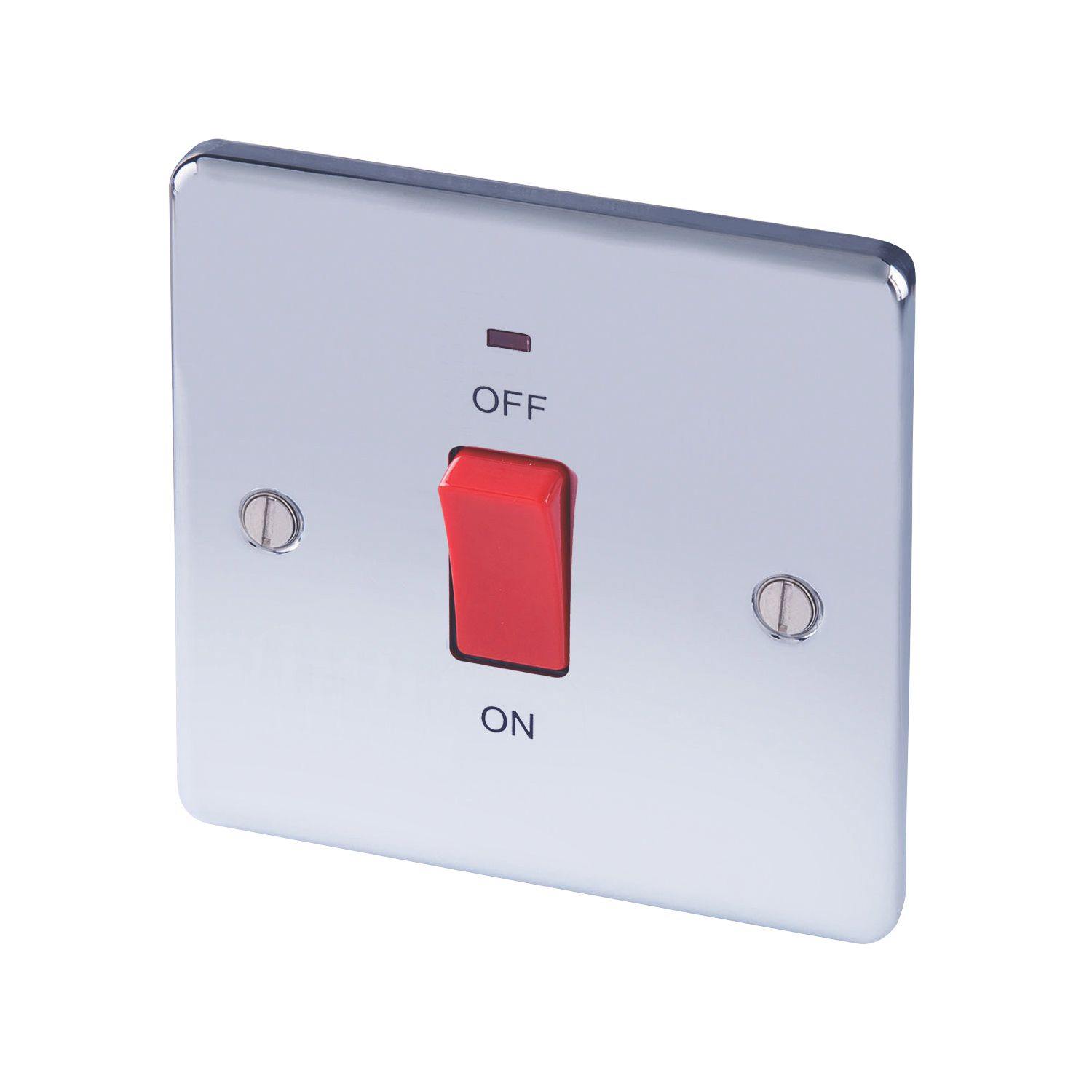 LAP 45A 1-Gang DP Cooker Switch Polished Chrome with LED (4233P)