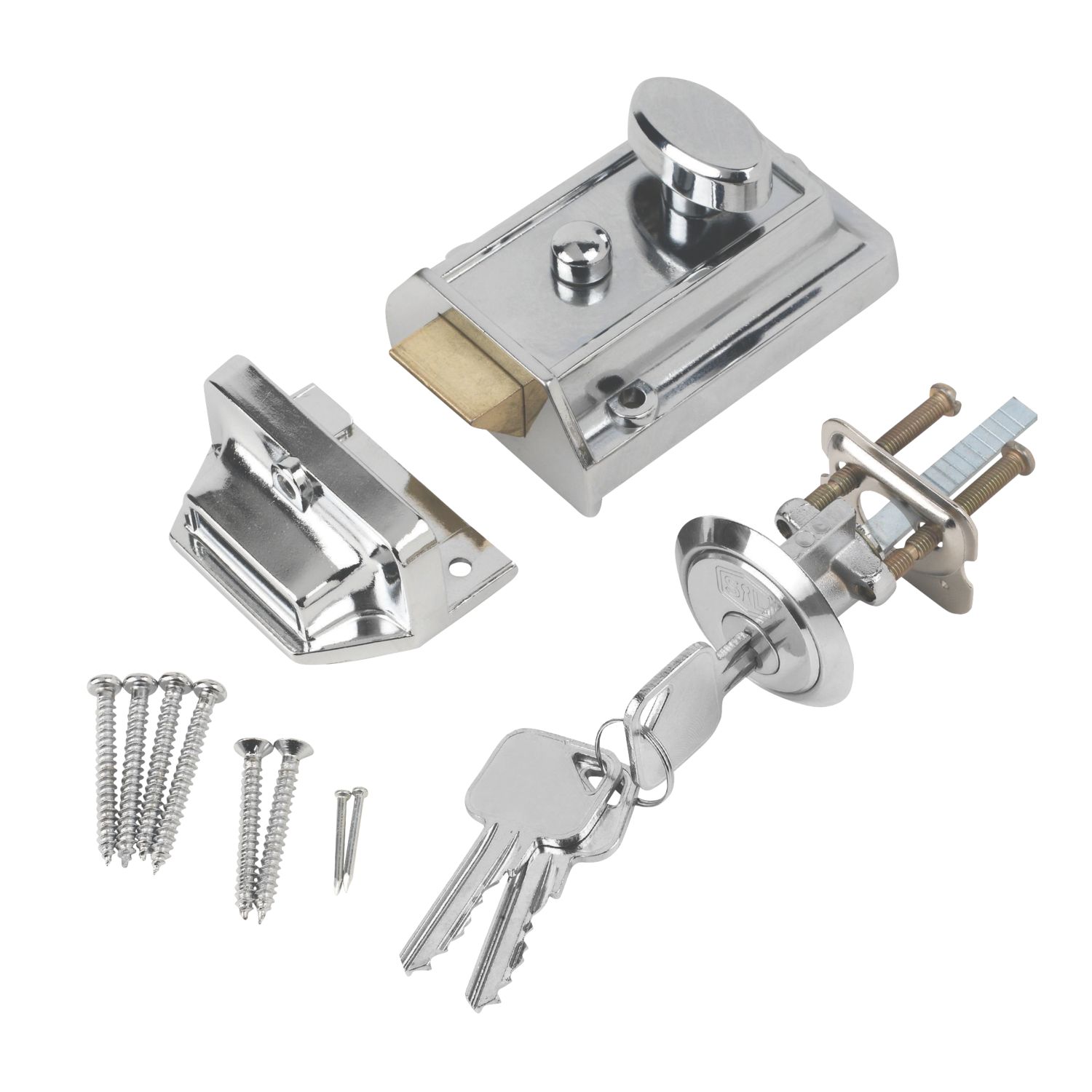 Smith & Locke Traditional Night Latch Polished Chrome 60mm Backset (4238J)