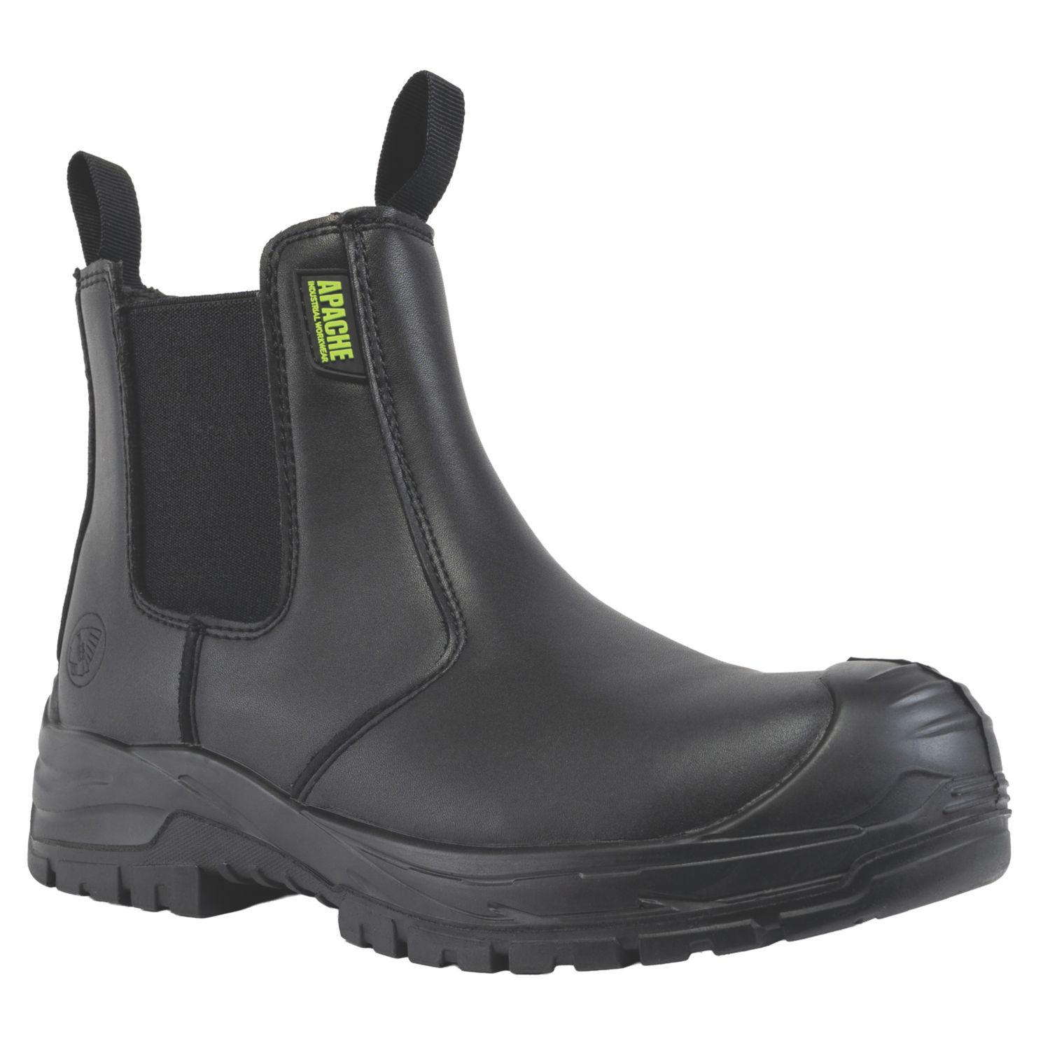 Apache Brooks Size 10 Black Water-Resistant Safety Dealer Boots (423EH)