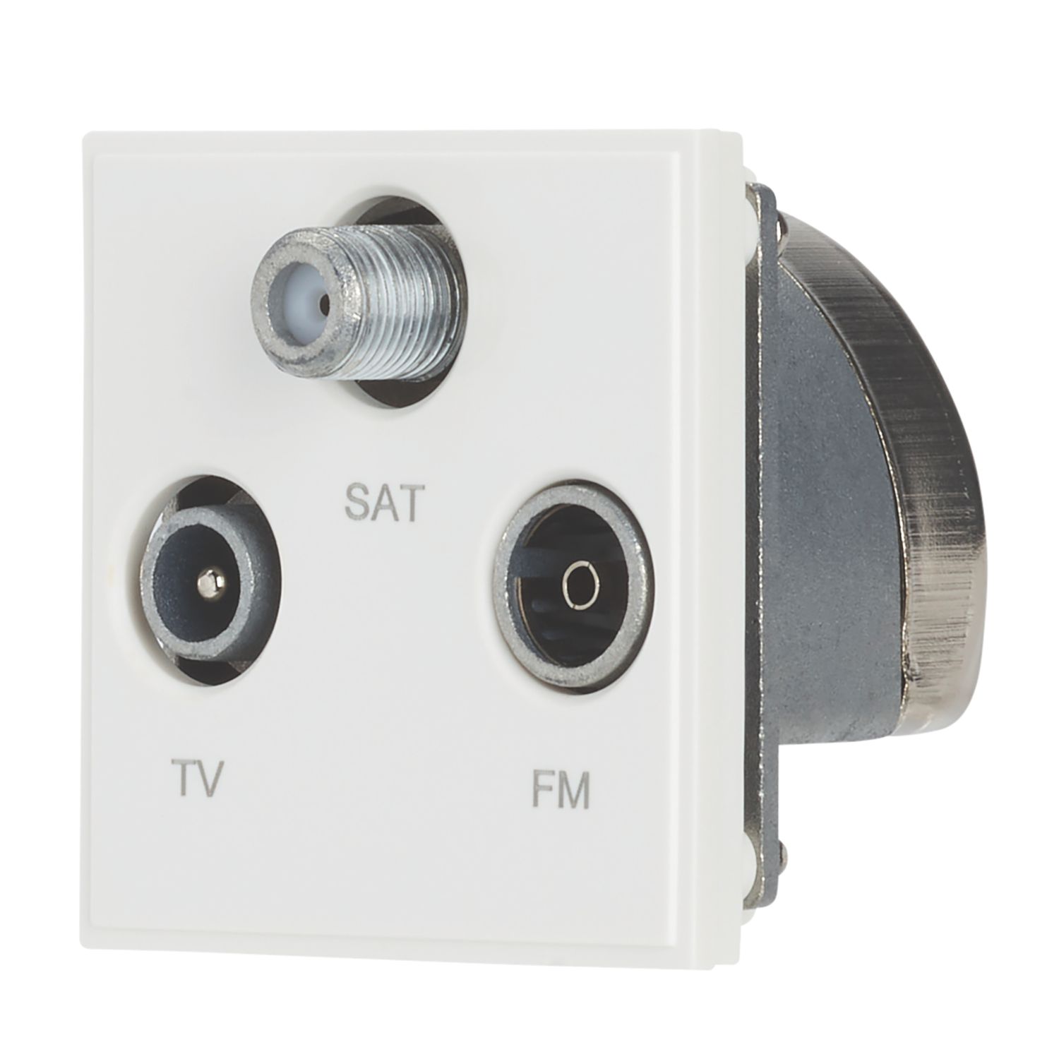 Contactum Media Modular Coaxial TV / FM & Satellite Socket White (423RP)