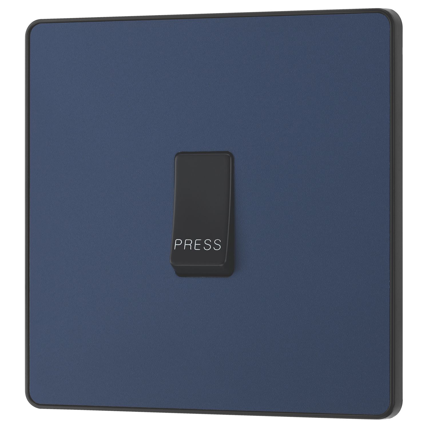 British General Evolve 10A 1-Gang 1-Way Press Switch Blue with Black Inserts (424PY)