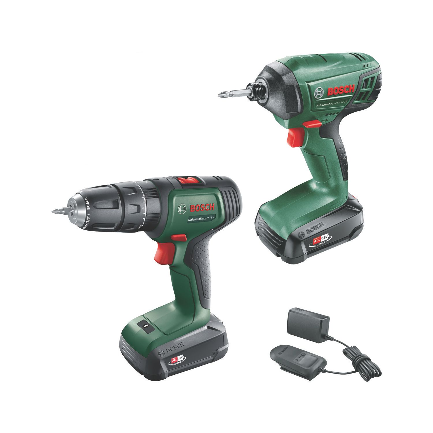Bosch UniversalImpact/AdvancedImpactDrive 18V 2 x 1.5Ah Li-Ion Power for All Cordless Impact Drill & Drill Driver Kit (428KK)