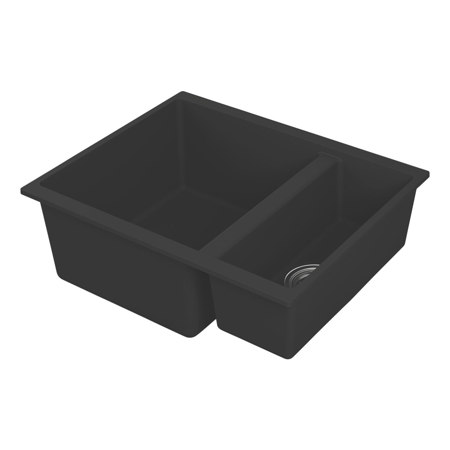 Carysil EN50REV-BK 1.5 Bowl Granite Composite Kitchen Sink Black Reversible 555mm x 218mm (429RE)