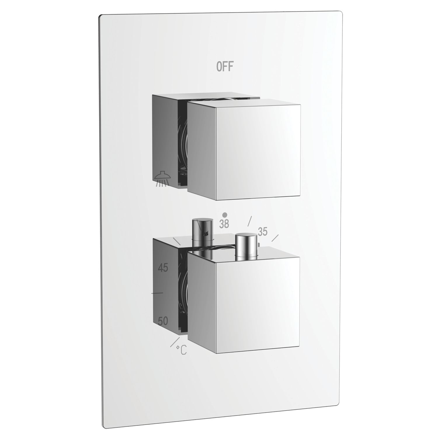 ETAL Veda Concealed Dual Outlet Thermostatic Chrome Shower Valve With Diverter (429VN)