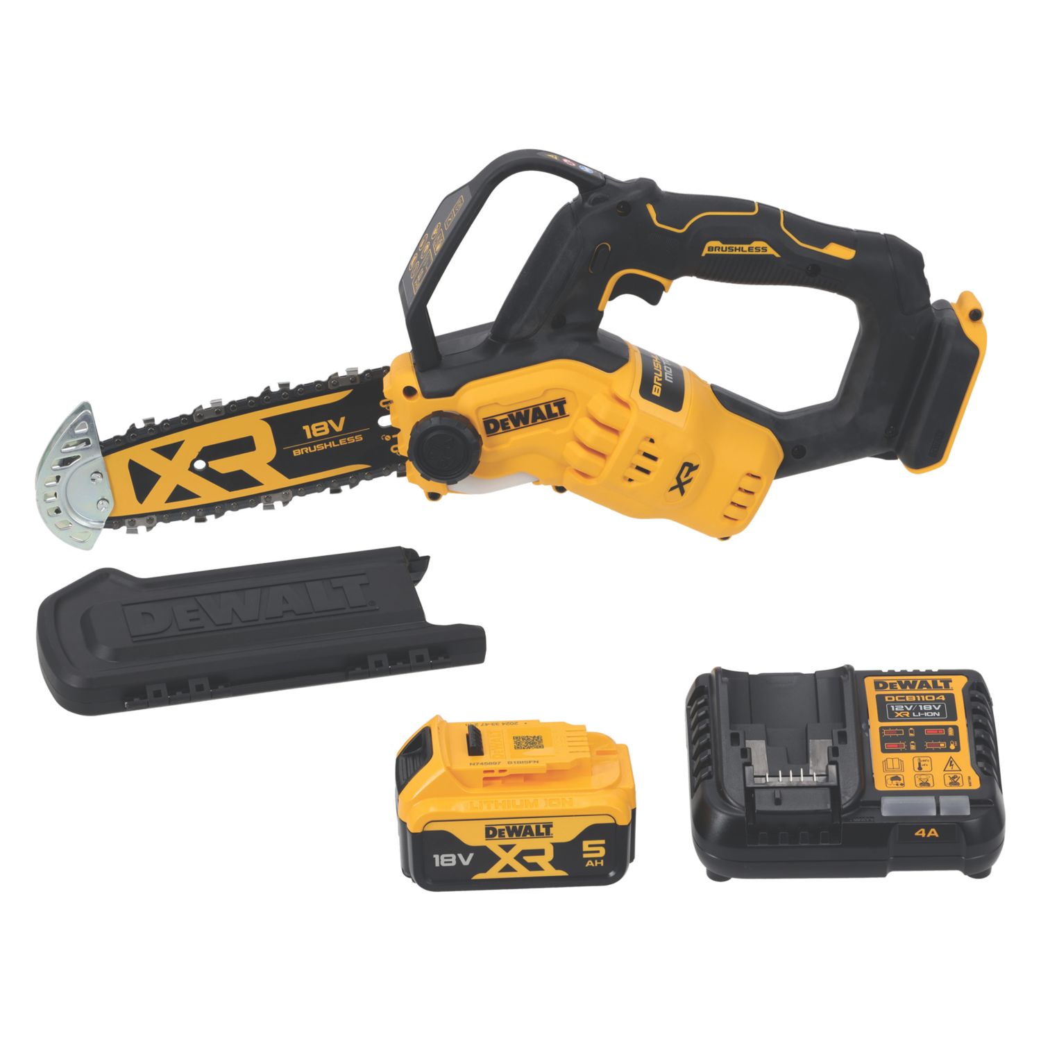 DEWALT DCMPS520P1-GB 18V 1 x 5Ah Li-Ion XR Brushless Cordless 20cm Chainsaw (430YW)