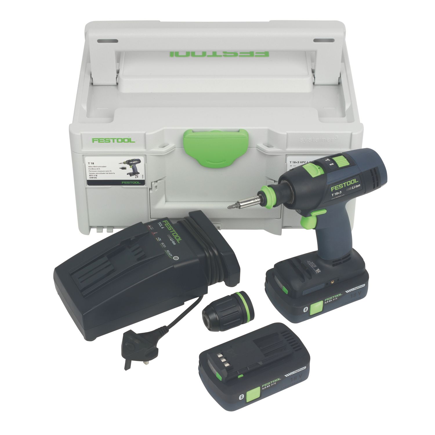 Festool T 18+3 HPC 4.0 I-Plus 18V 2 x 4.0Ah Li-Ion Airstream Li-High Power Brushless Cordless Drill Driver (431HM)