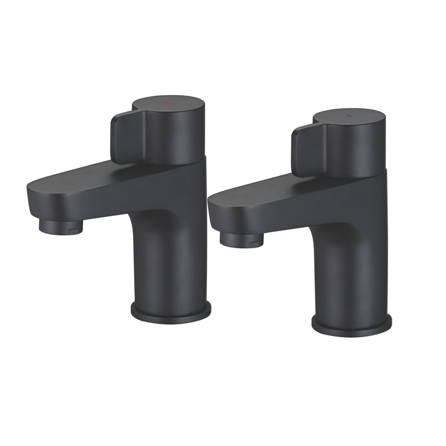 Swirl Caldew Black 120mm Standard Lever 2 Tap Holes Basin Pillar Tap (431XX)
