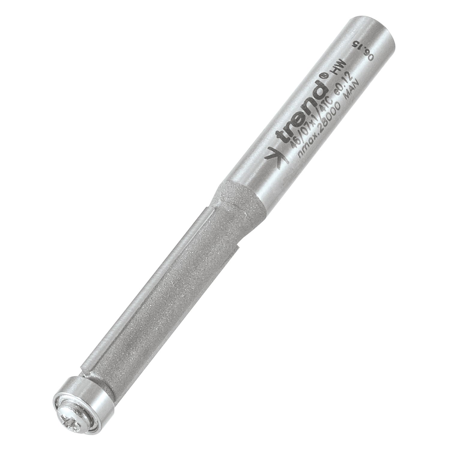Trend 46/07X1/4TC 1/4" Straight Guided 90° Trimmer 6.3mm x 25.4mm (432PV)