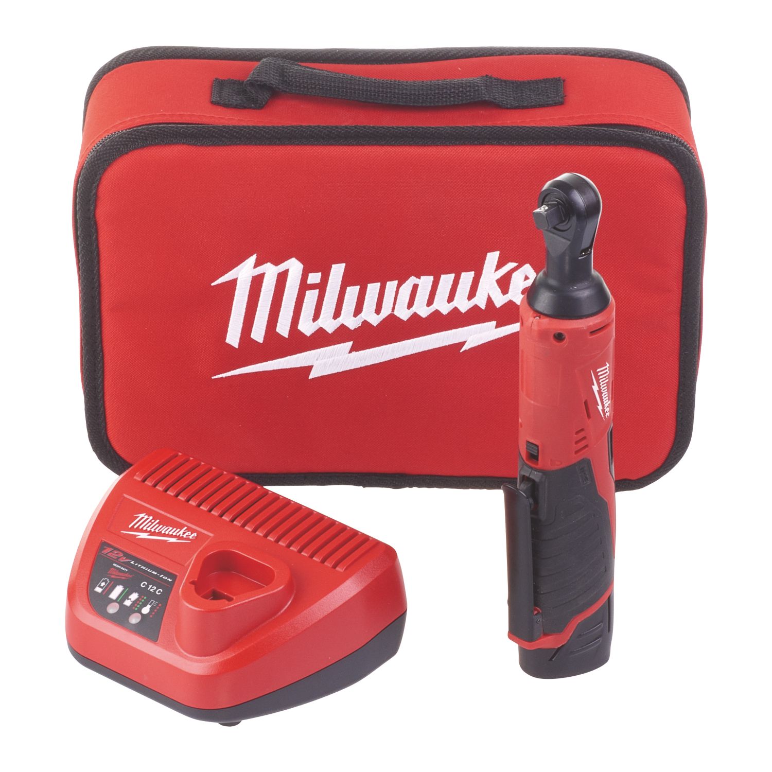 Milwaukee M12 IR-201B 12V 1 x 2.0Ah Li-Ion RedLithium Cordless Sub-Compact Ratchet (433FT)