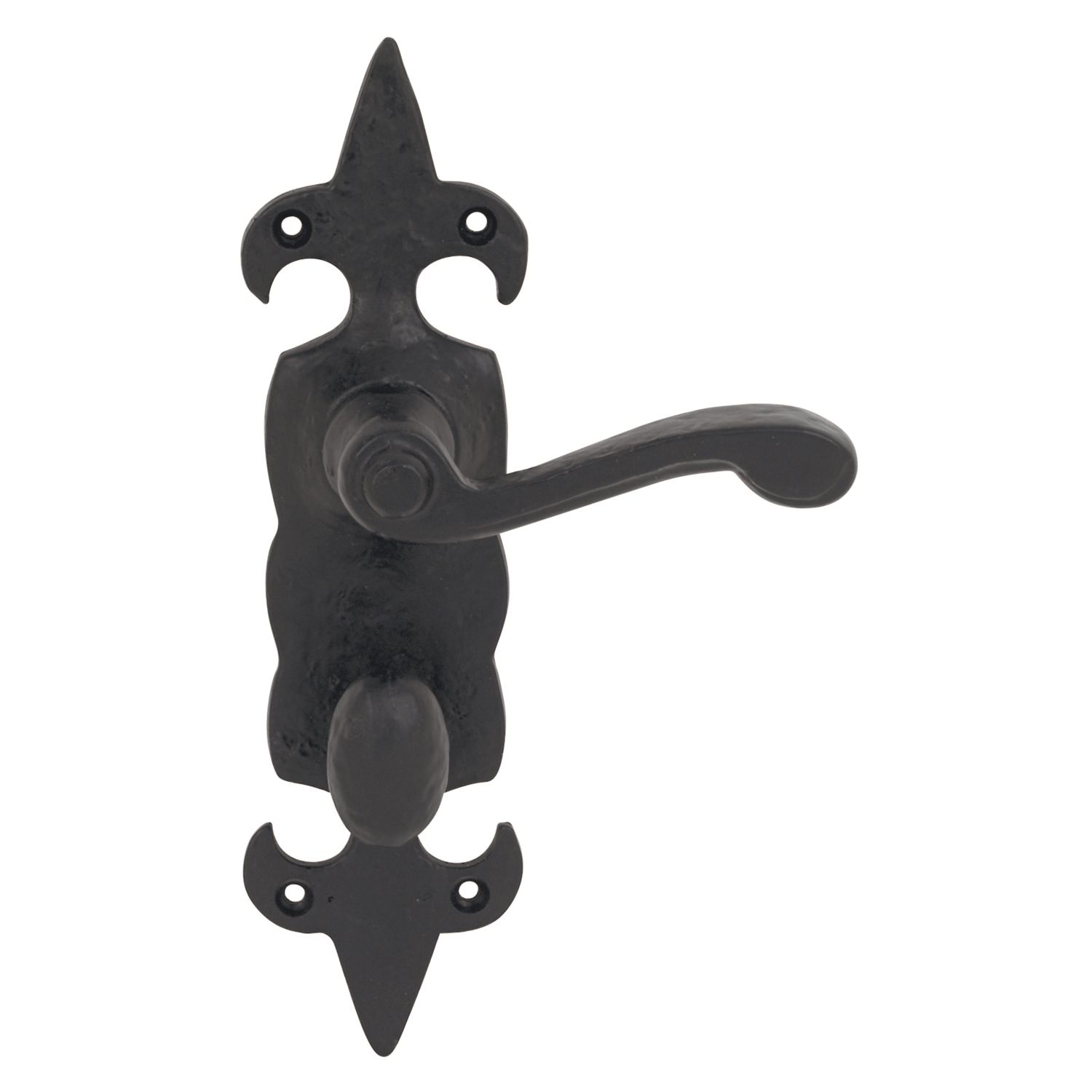 Carlisle Brass Fleur de Lys LoB Bathroom Door Handles Pair Antique Black (4349H)
