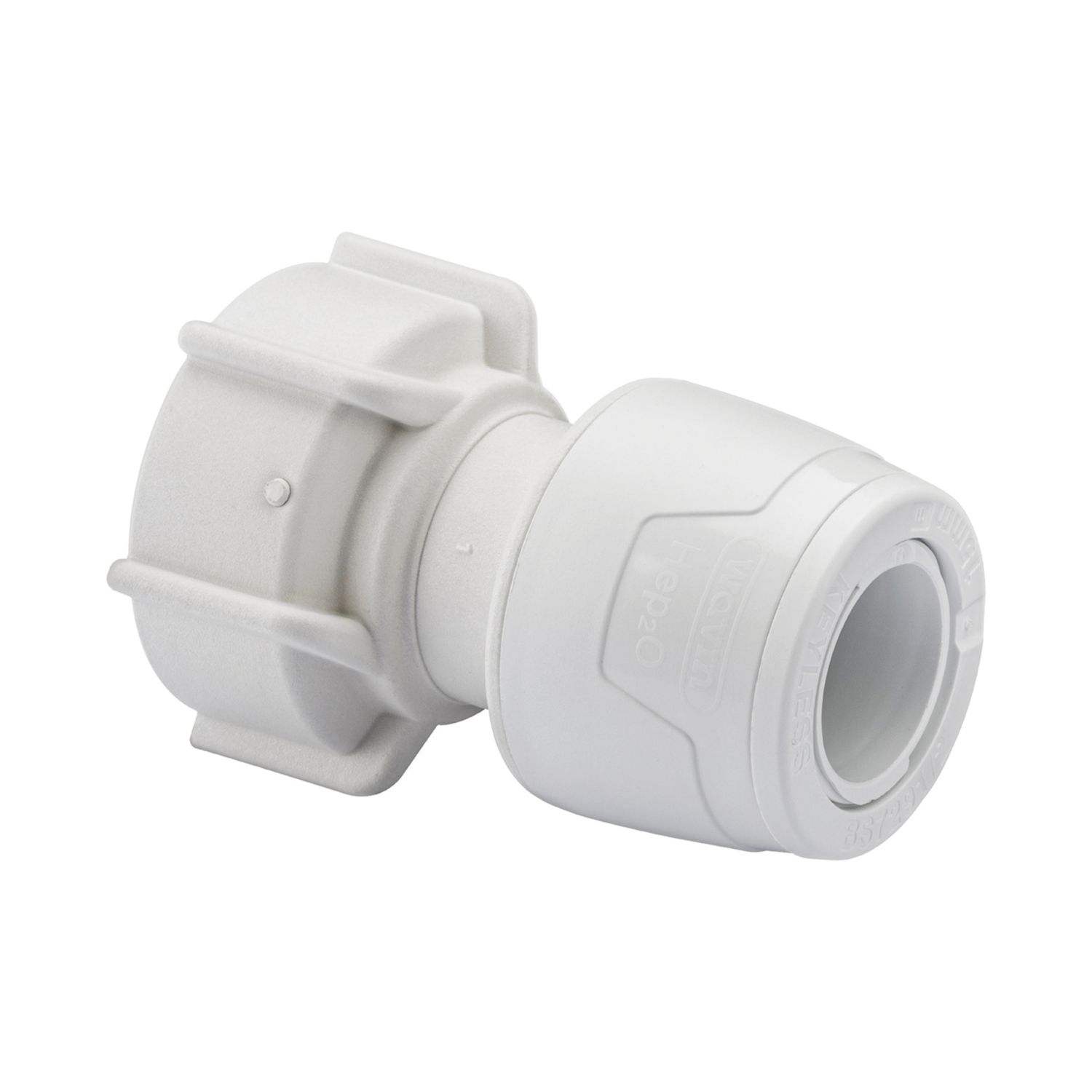 Hep2O Hand-Titan Plastic Push-Fit Straight Keyless Tap Connector 15mm x 3/4" (434RE)
