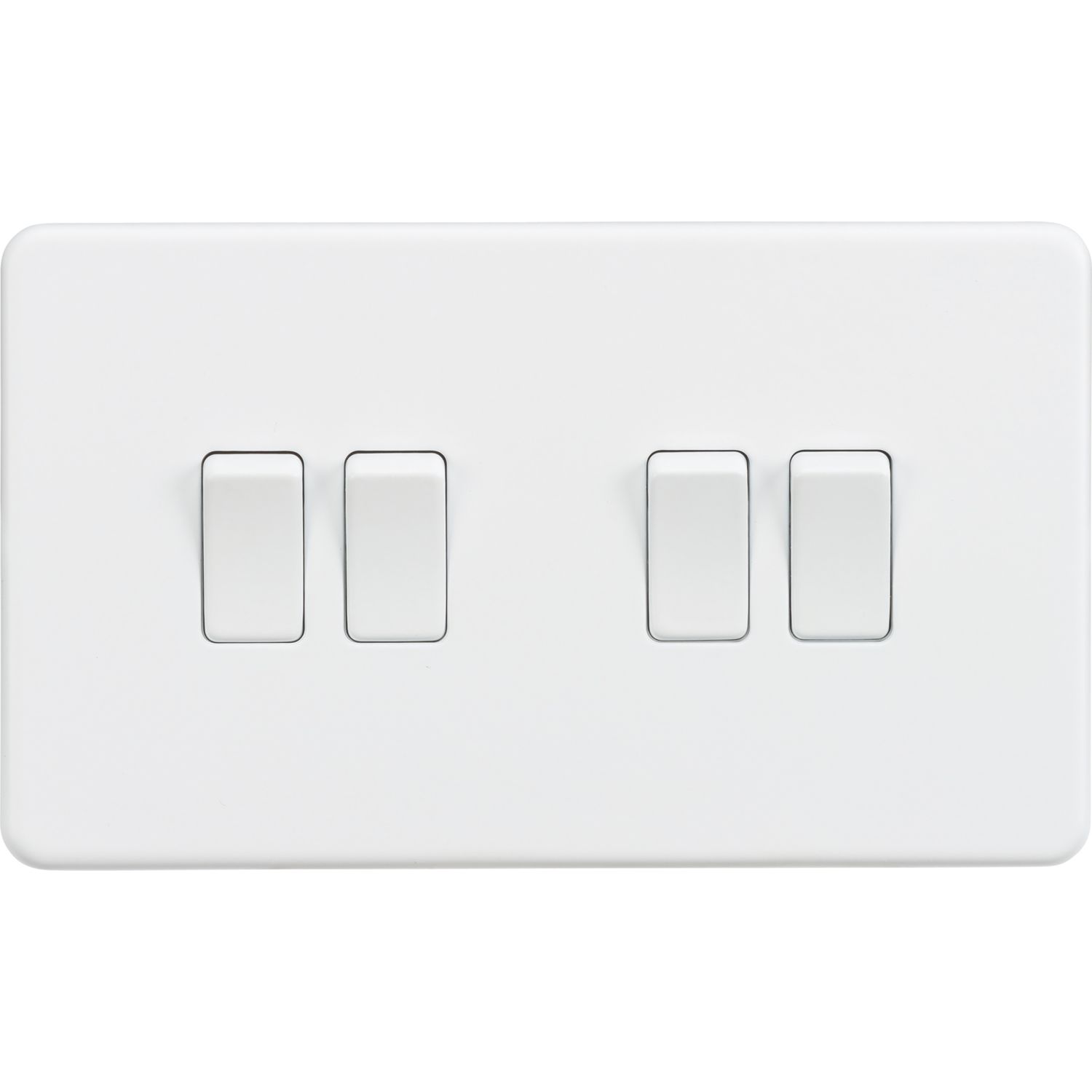 Knightsbridge 10AX 4-Gang 2-Way Light Switch Matt White (434TX)