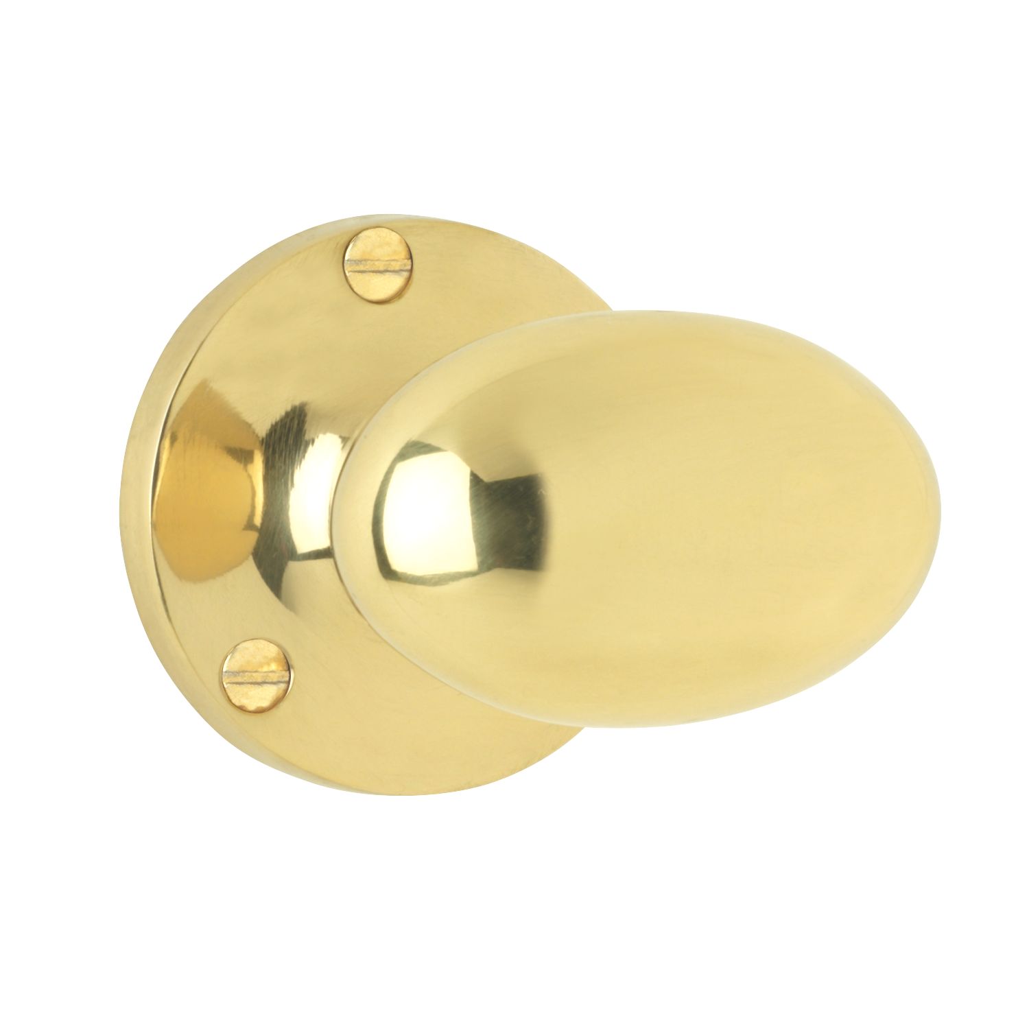 Smith & Locke Oval Mortice Knobs 55mm Pair Polished Brass (4366H)