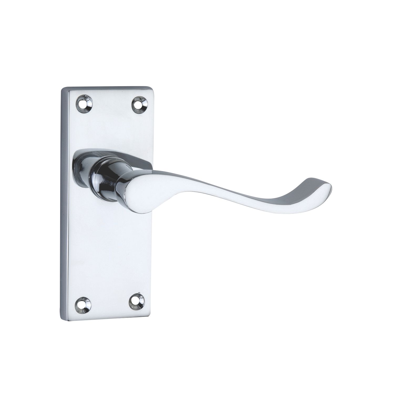 Smith & Locke Fire Rated Latch Door Handles Pair Polished Chrome (4376P)
