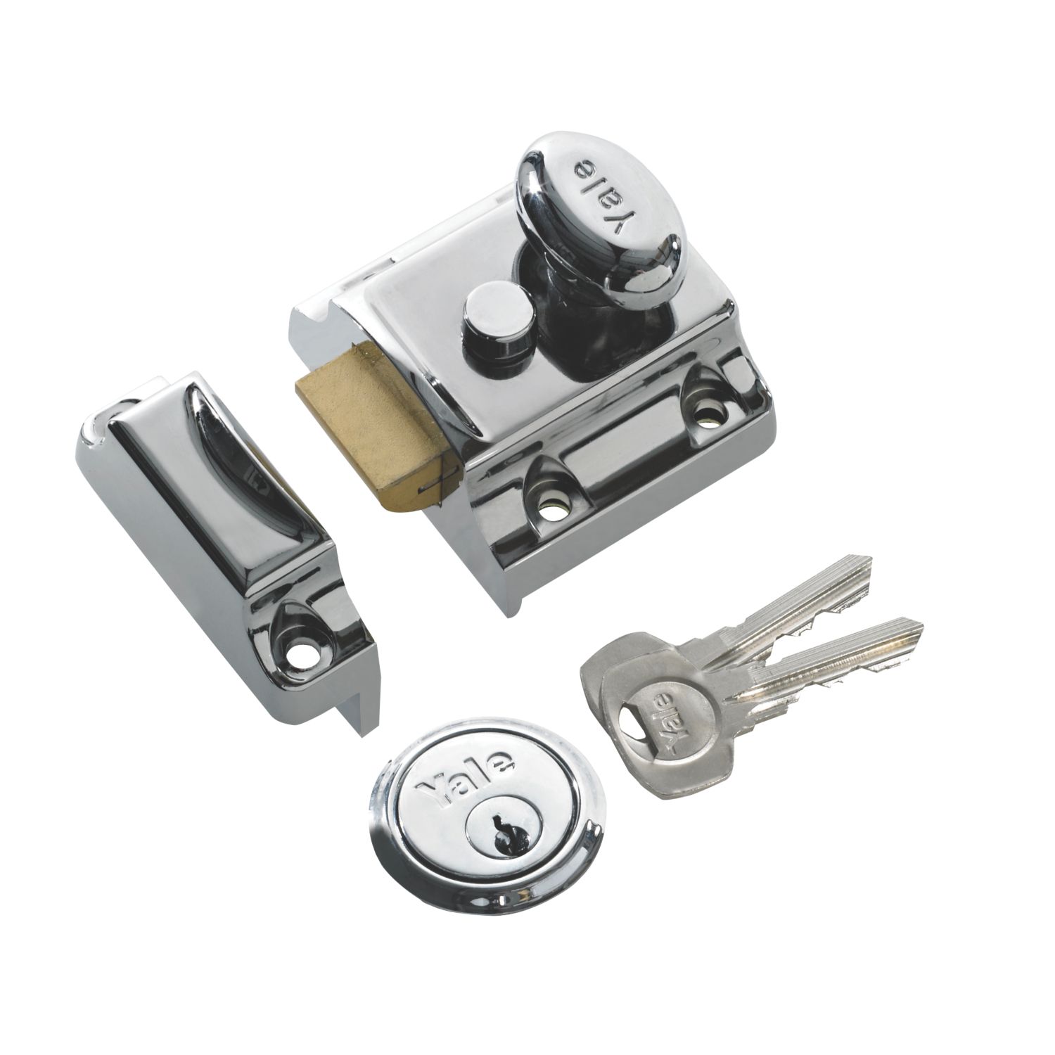 Yale 706 Traditional Night Latch Polished Chrome-Plated 40mm Backset (43971)