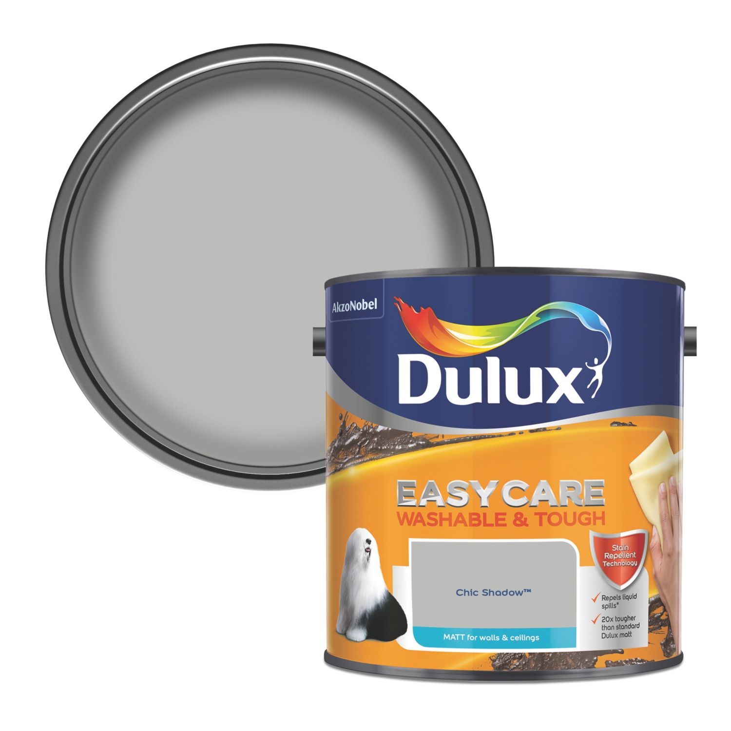 Dulux EasyCare Washable & Tough 2.5Ltr Chic Shadow Matt Emulsion Paint (4397T)