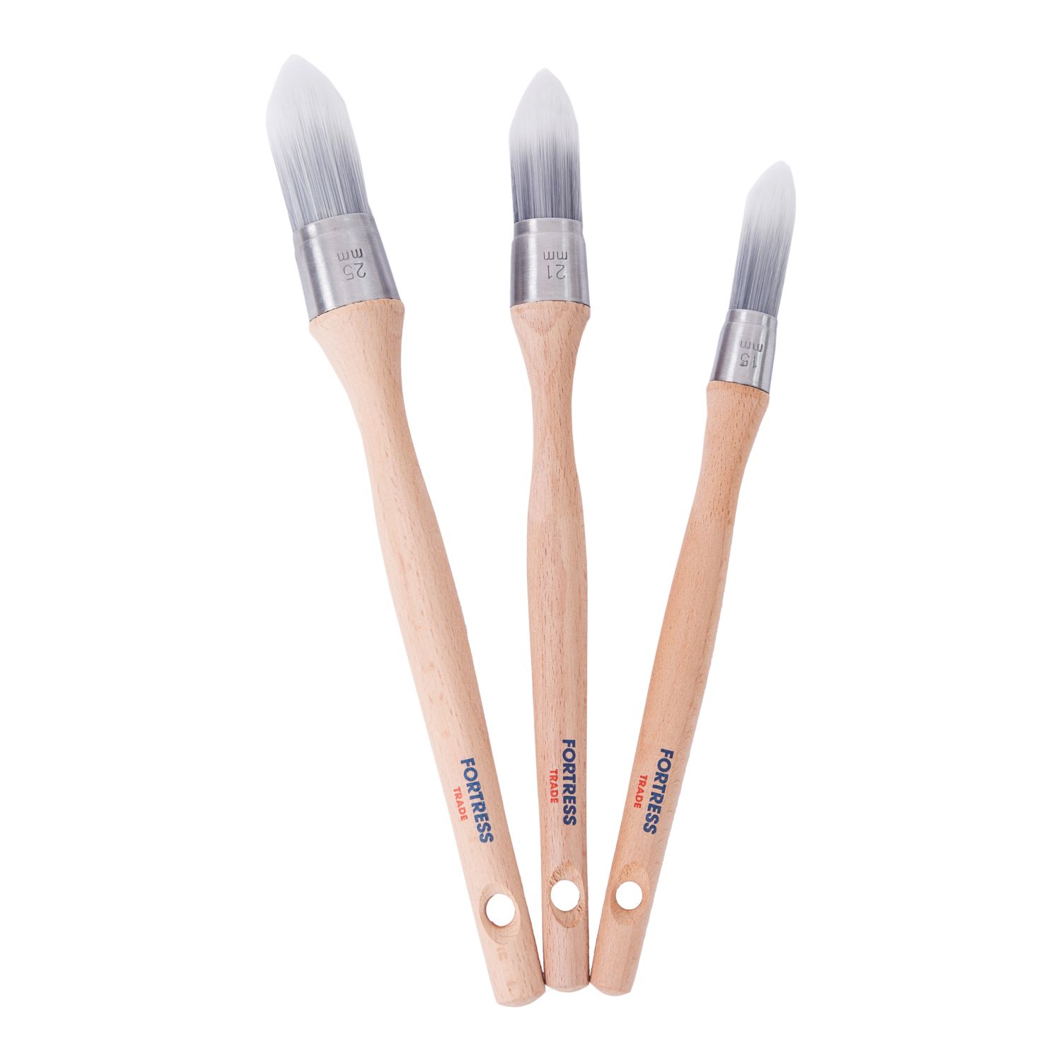 Fortress Trade Round Paint Brush Set 3 Pieces (439FM)