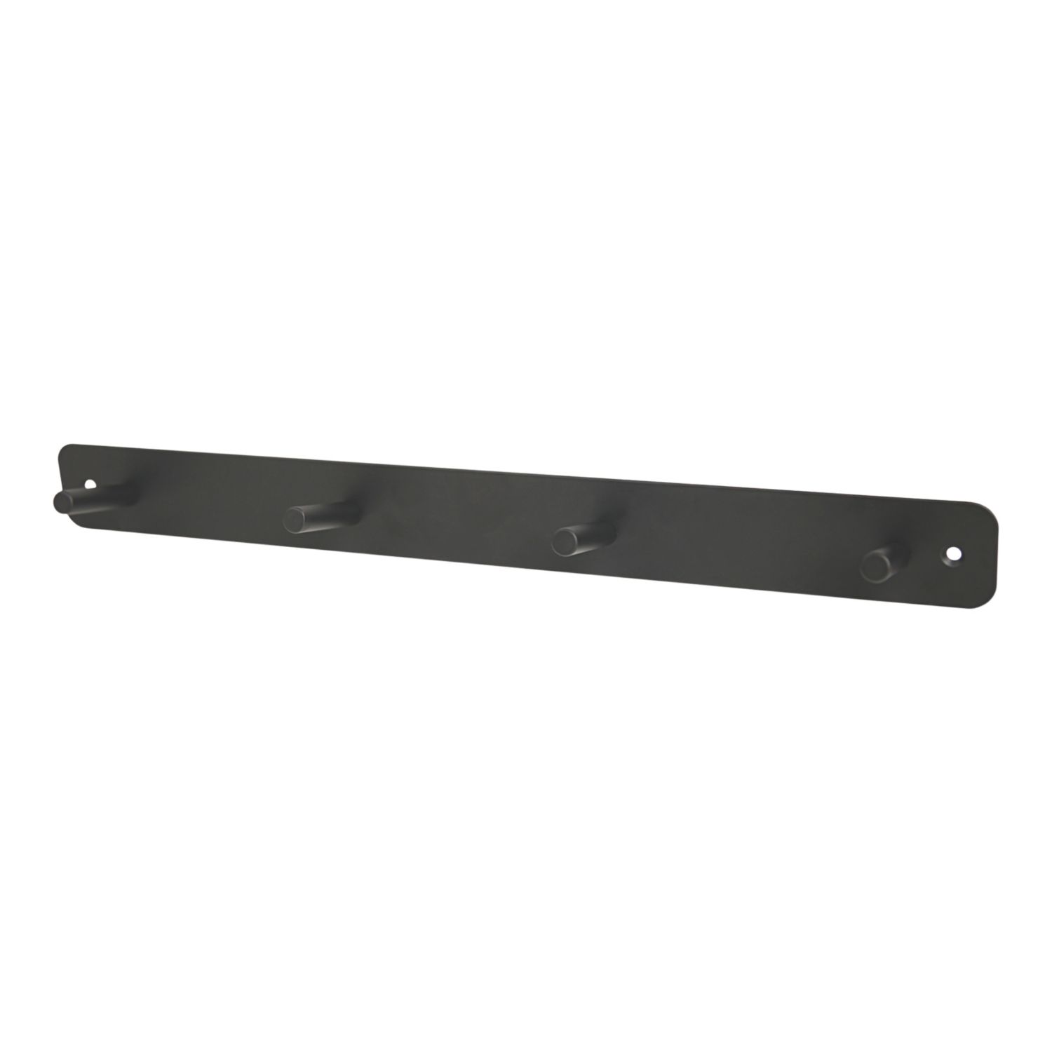 Essentials 4-Hook Rail Matt Black 400mm x 45mm (439YN)