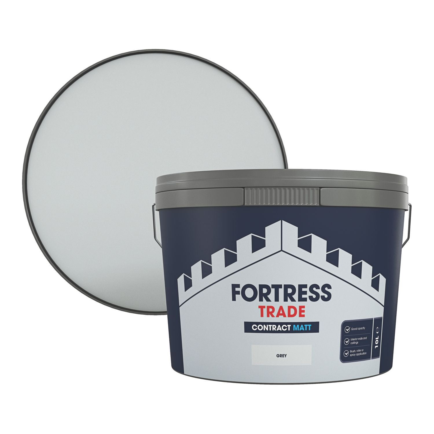 Fortress Trade Contract 10Ltr Grey Matt Emulsion Paint (440JM)