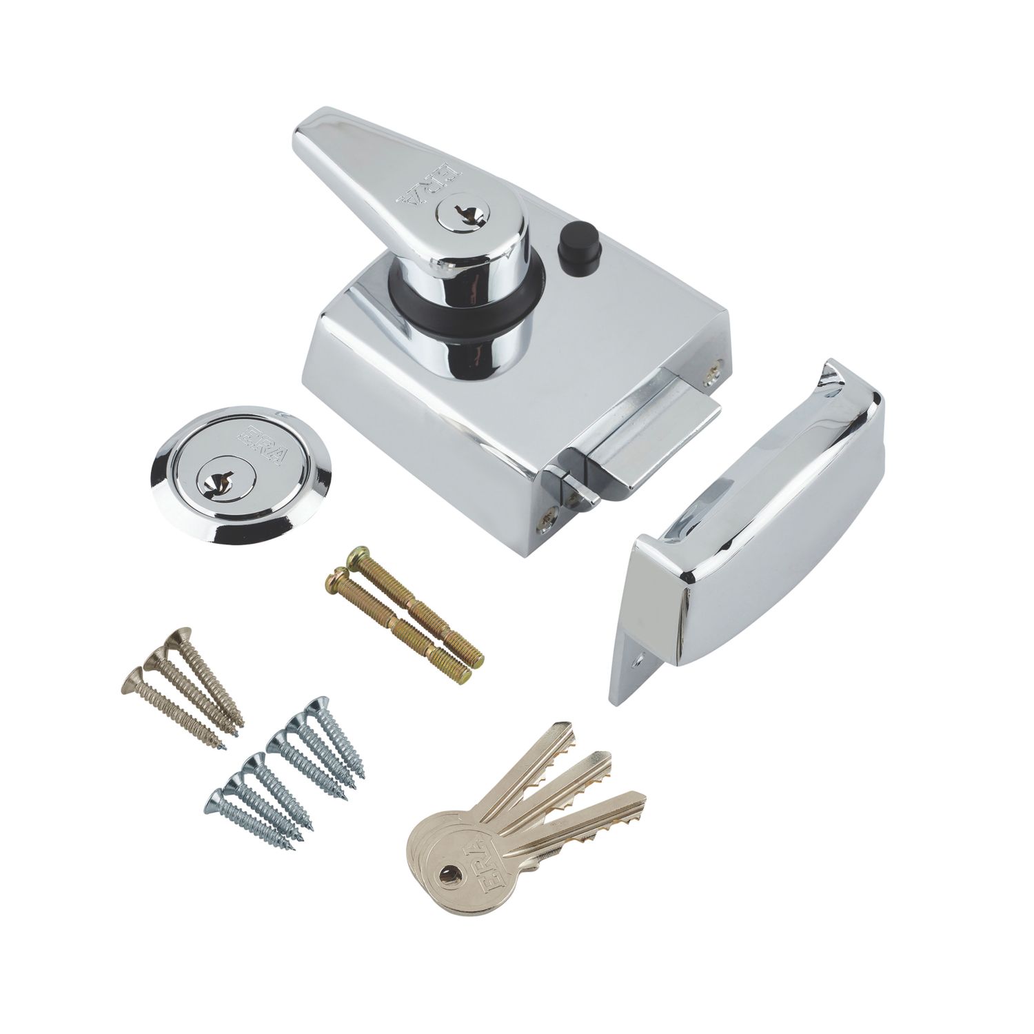 ERA 193-37-1 Double Locking Night Latch Polished Chrome 60mm Backset (443GG)