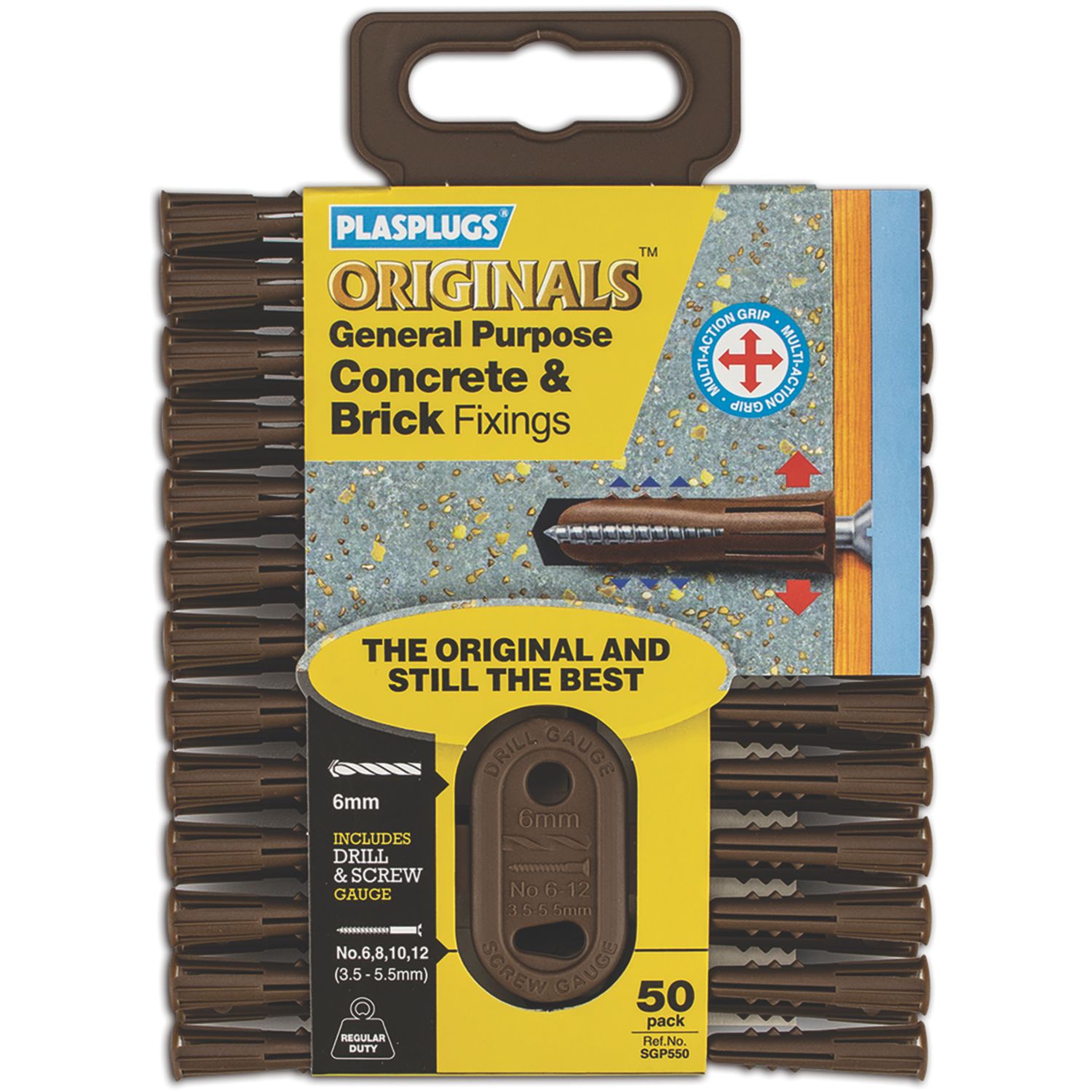 Plasplugs Solid wall Solid Wall Fixings 7mm x 30mm 50 Pack (4453K)