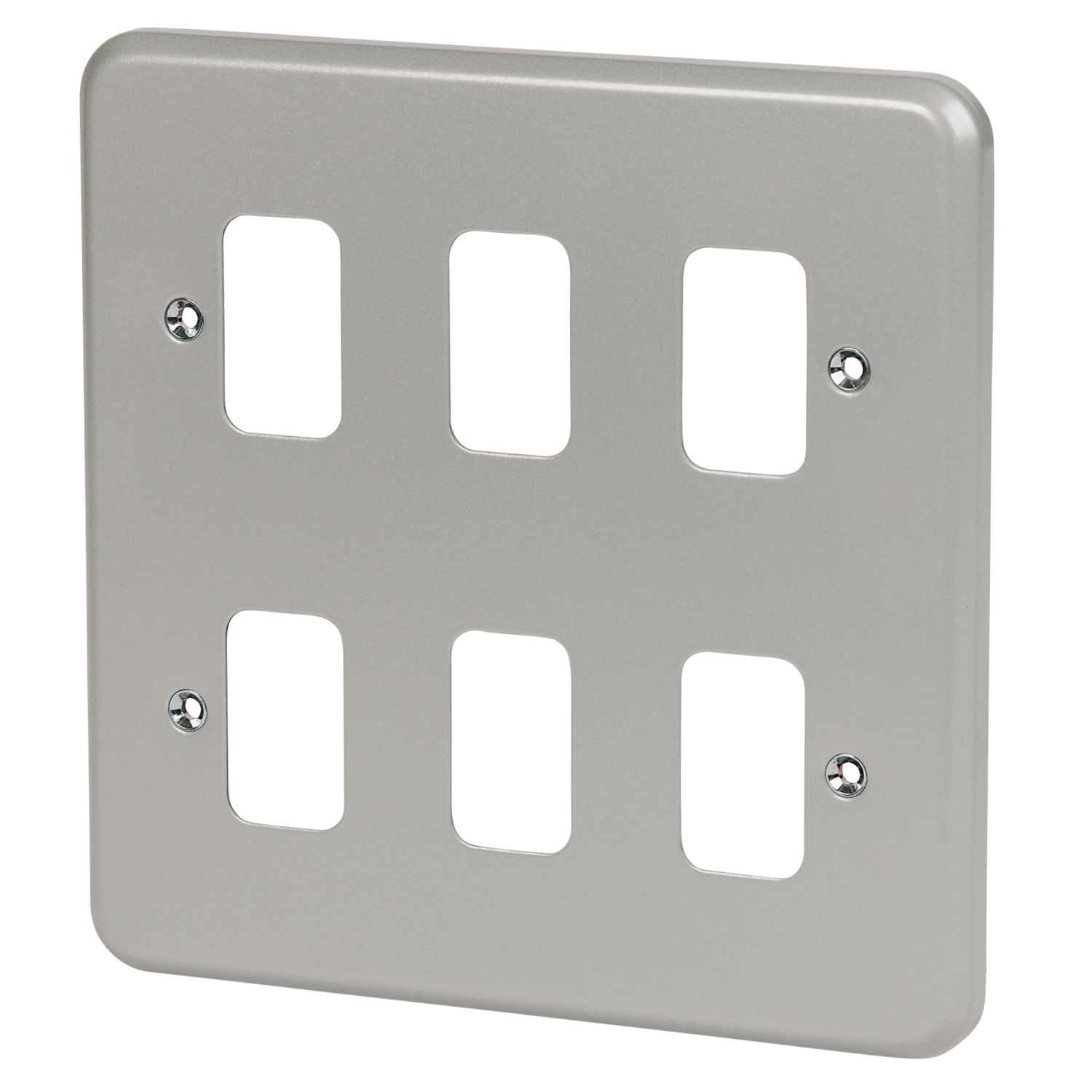 MK Grid Plus 6-Module Grid Faceplate Grey (44577)