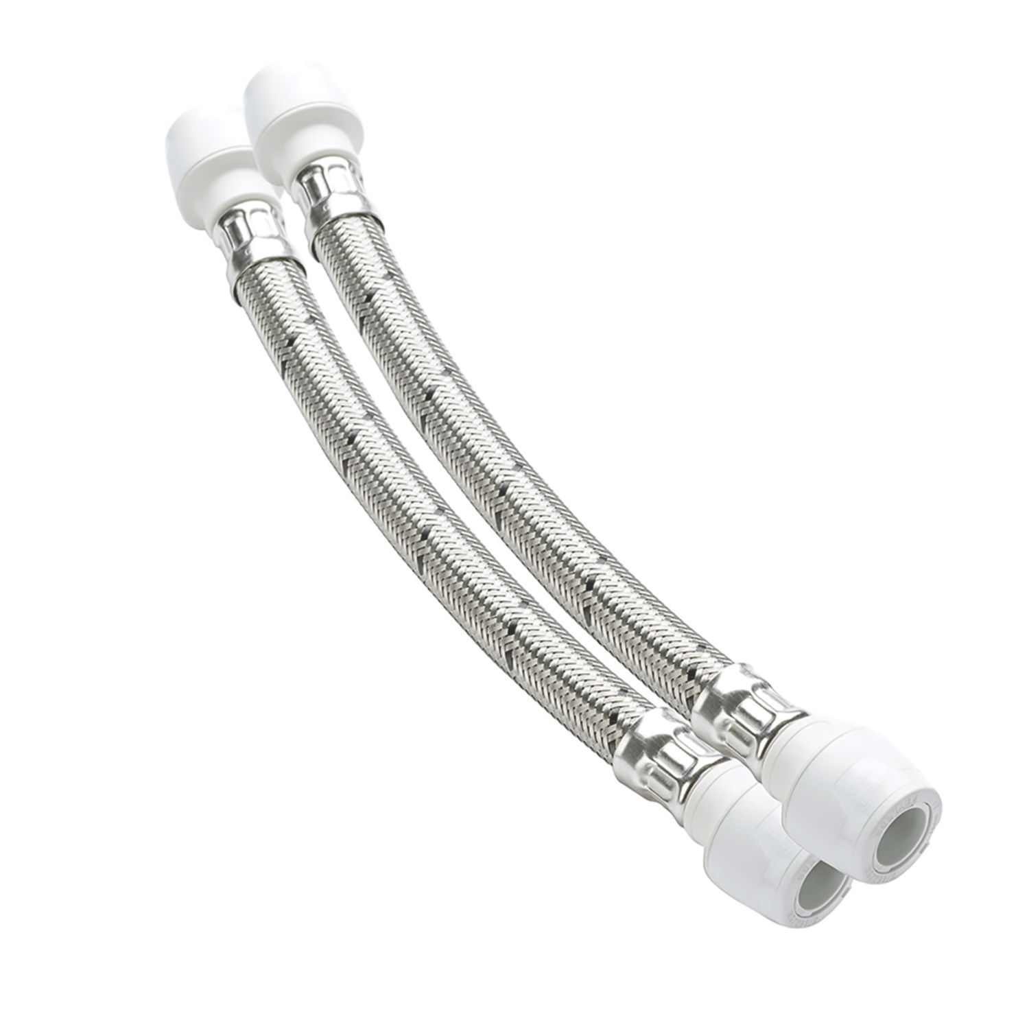 Hep2O Push-Fit Keyless Flexi Tap Connector 15mm x 15mm x 300mm 2 Pack (445RE)