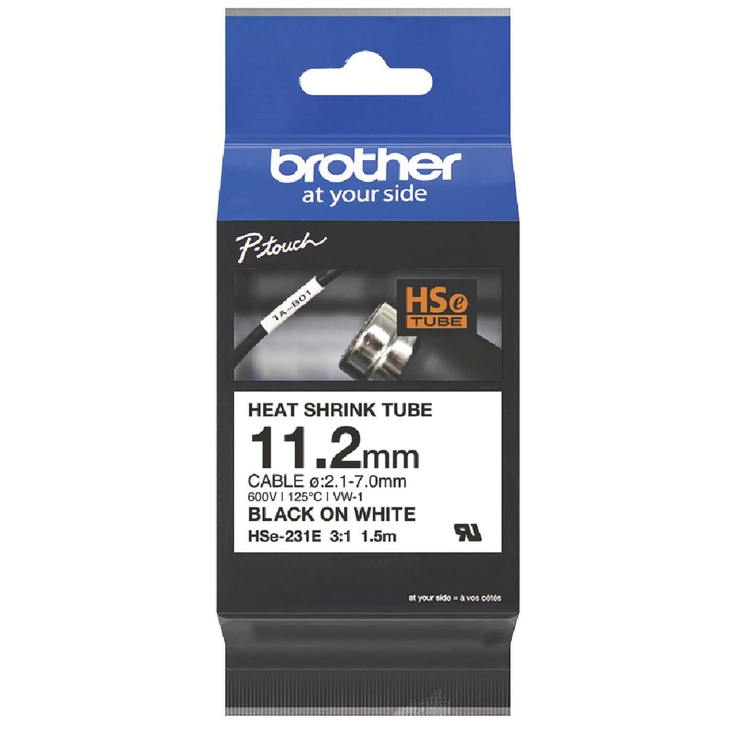 Brother HSE231E Heat Shrink Tube Tape 11.2mm x 1.5m (446KL)