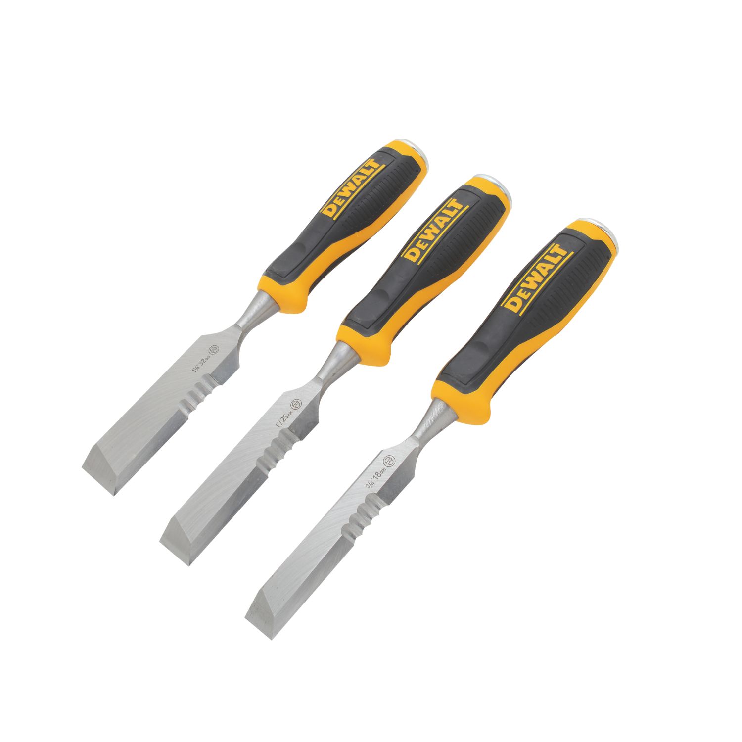 DEWALT Bevel Edge Side Strike Wood Chisel Set 3 Pcs (4504P)