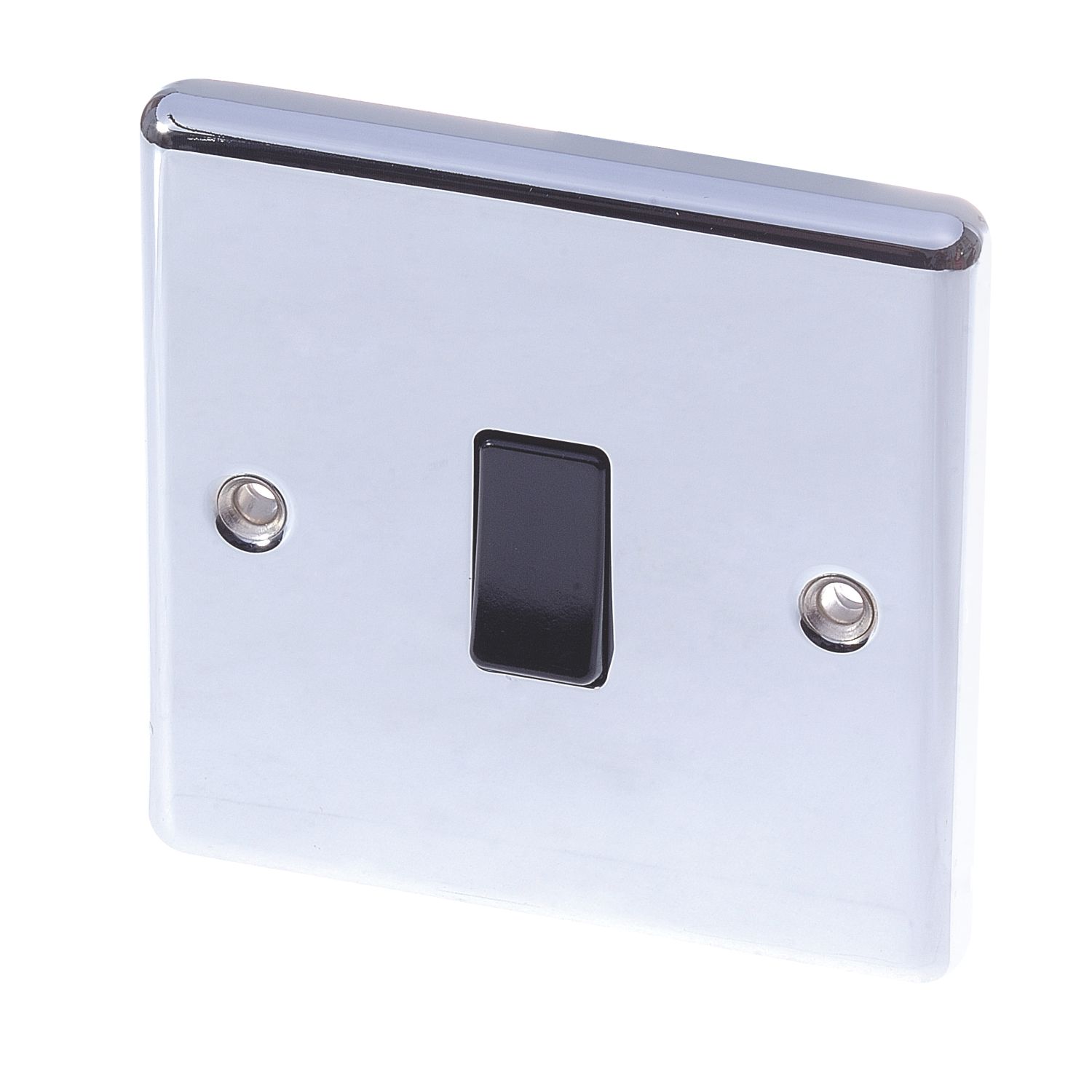 LAP 10AX 1-Gang 2-Way Light Switch Polished Chrome with Black Inserts (45164)
