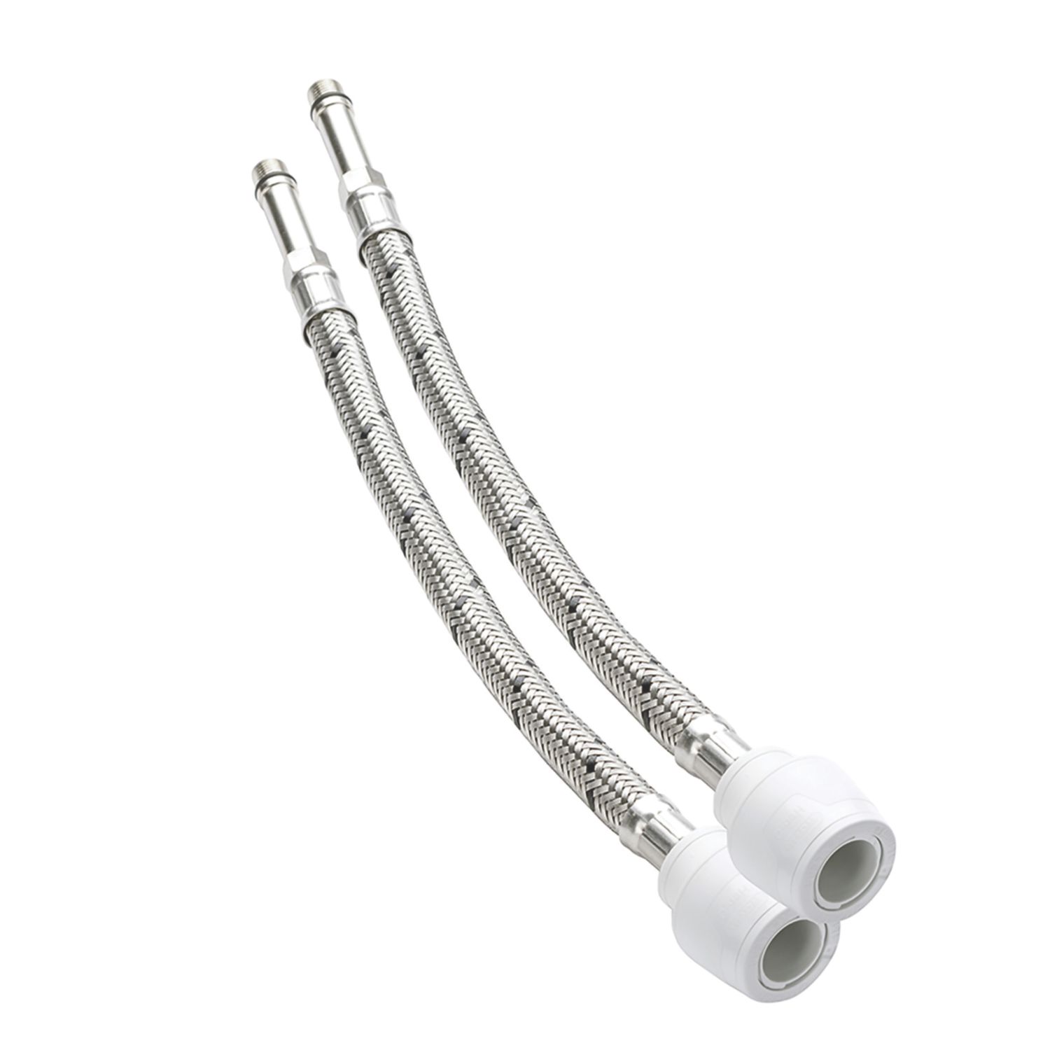 Hep2O Push-Fit Keyless Flexi Tap Connector 15mm x M10 x 300mm 2 Pack (451RE)