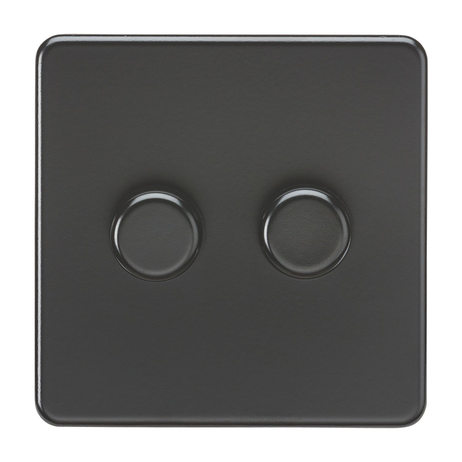Knightsbridge 2-Gang 2-Way LED Intelligent Dimmer Switch Matt Black (452PY)
