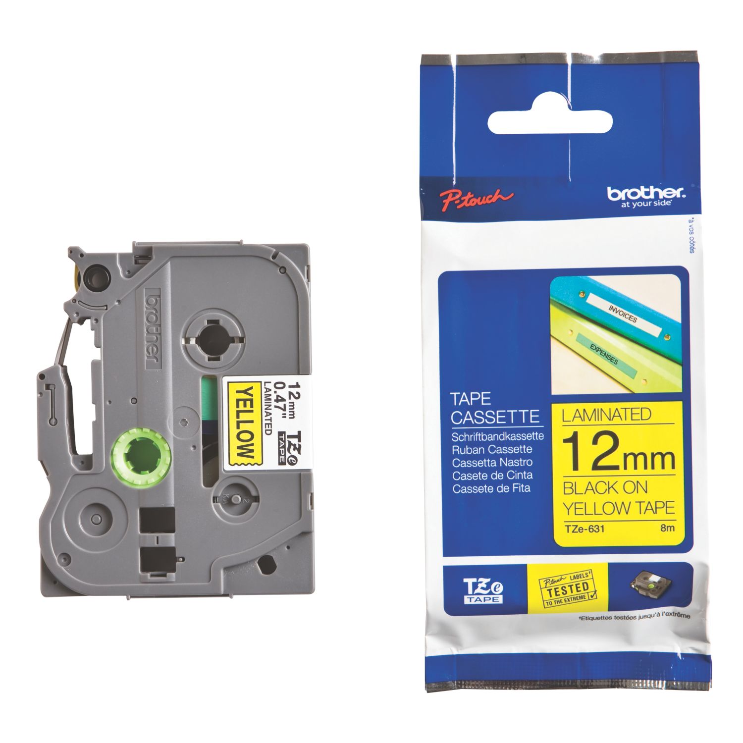 Brother E631 Labelling Tape 12mm x 8m (45335)