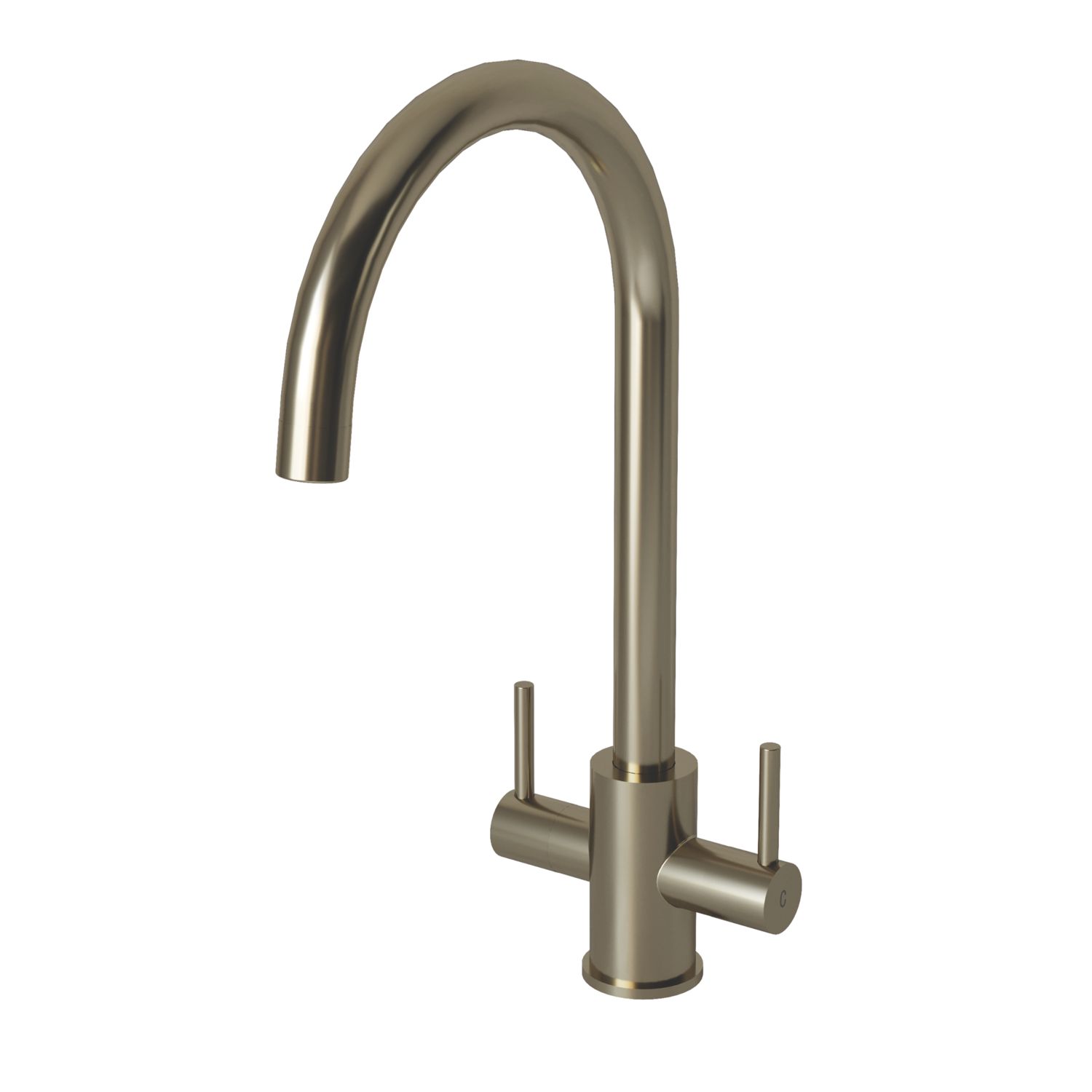 ETAL Dart Twin Lever Kitchen Mixer Tap Brushed Steel (453FJ)