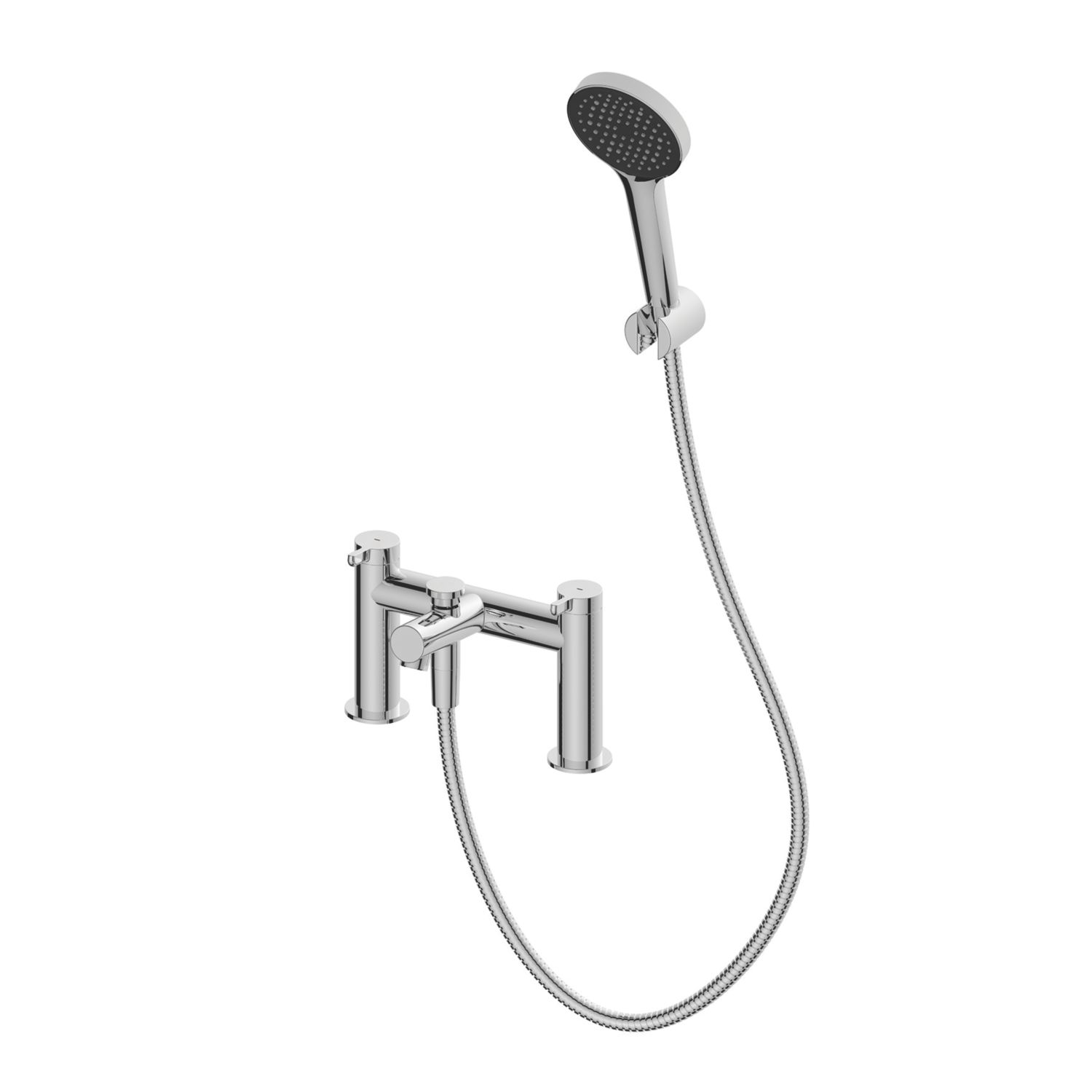 Swirl Bonda Chrome 192mm Deck Mounted Dual Control Manual Shower Mixer Tap (453XX)