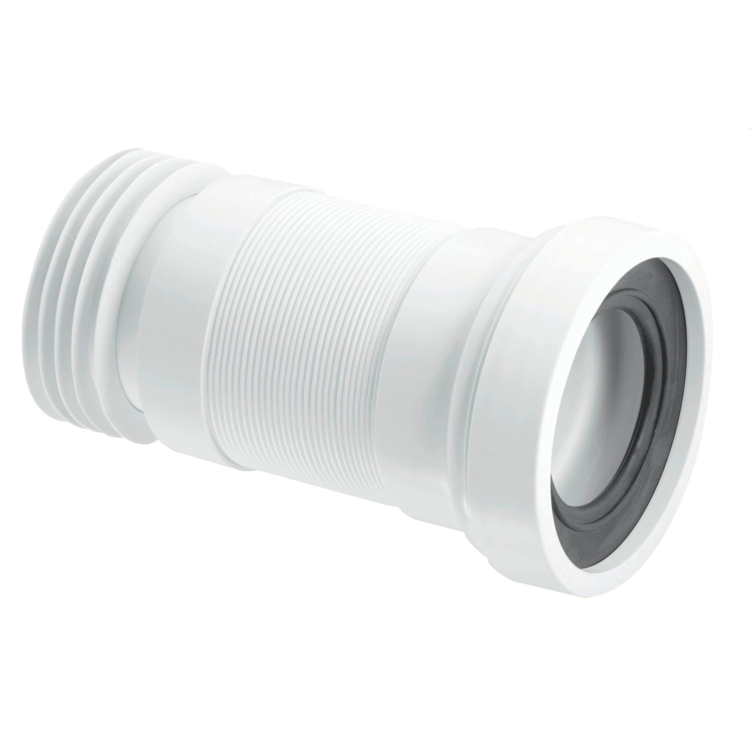 McAlpine Flexible Straight Toilet Pan Connector White 140-290mm (45410)