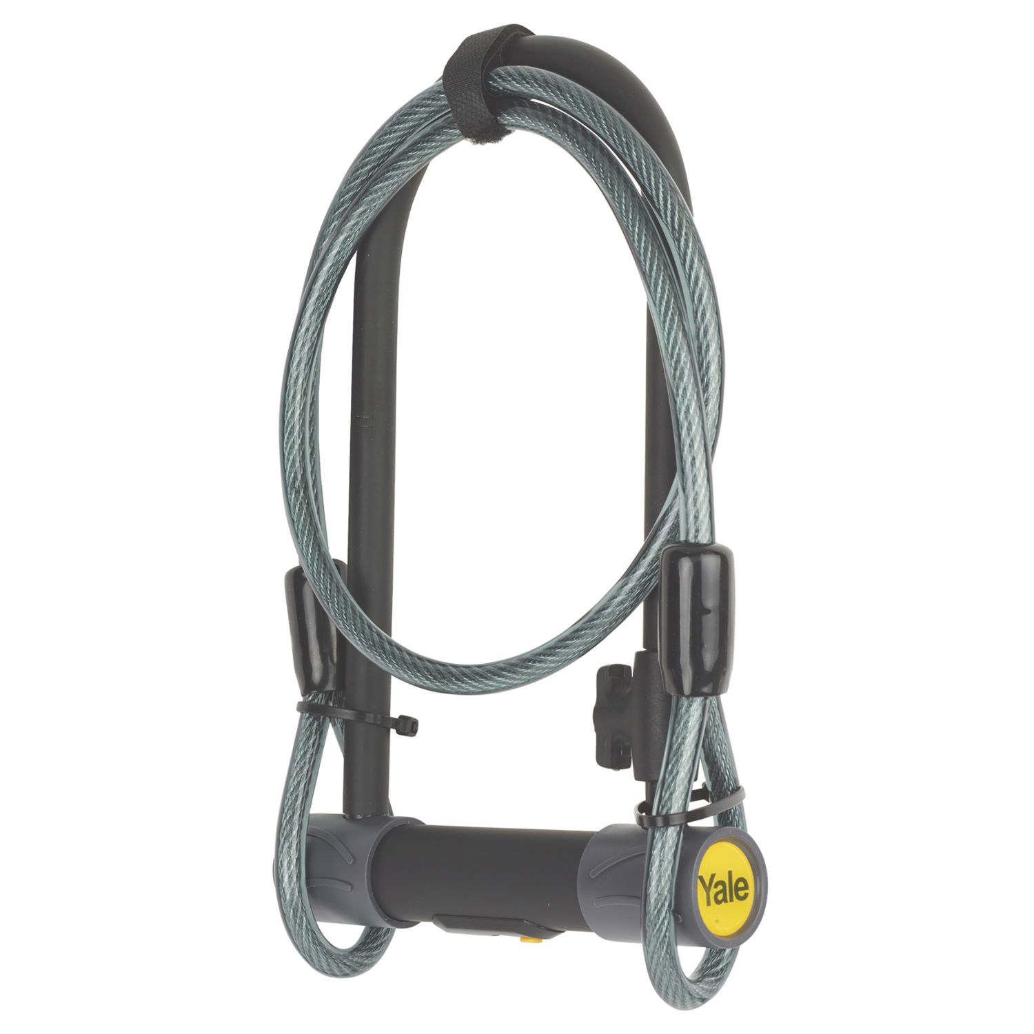 Yale Hardened Alloy Steel U Bike Lock & Security Cable 1200mm x 10mm (454YW)