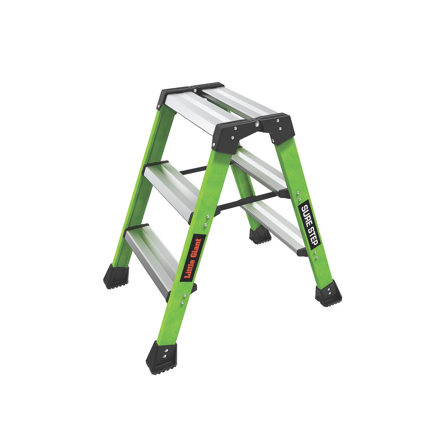Little Giant Fibreglass 3 Step 0.66m Folding Step Stool With Platform (455CR)