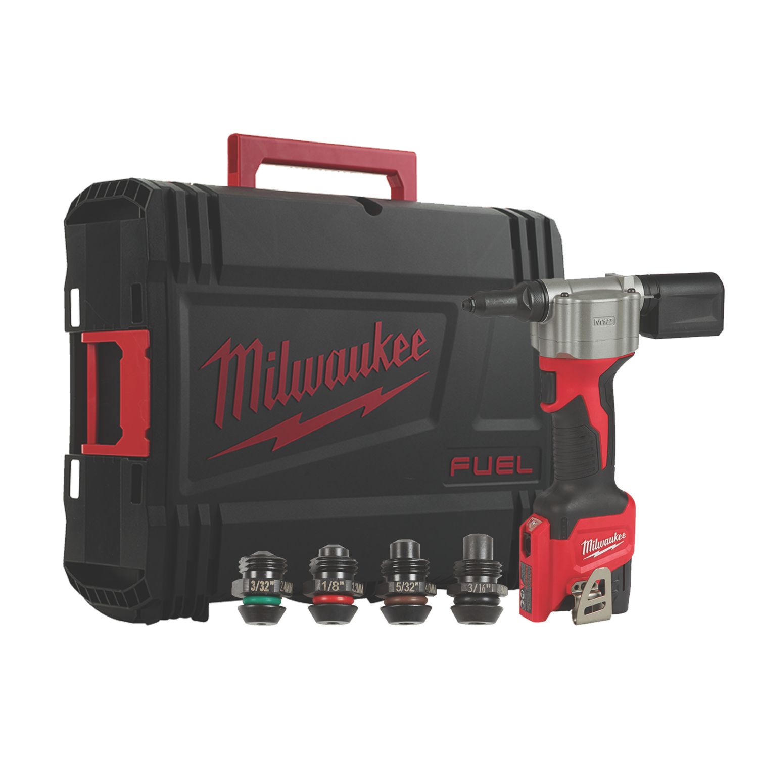 Milwaukee M12 BPRT-201X 12V 1 x 2.0Ah Li-Ion RedLithium Cordless Pop Rivet Gun (455HR)