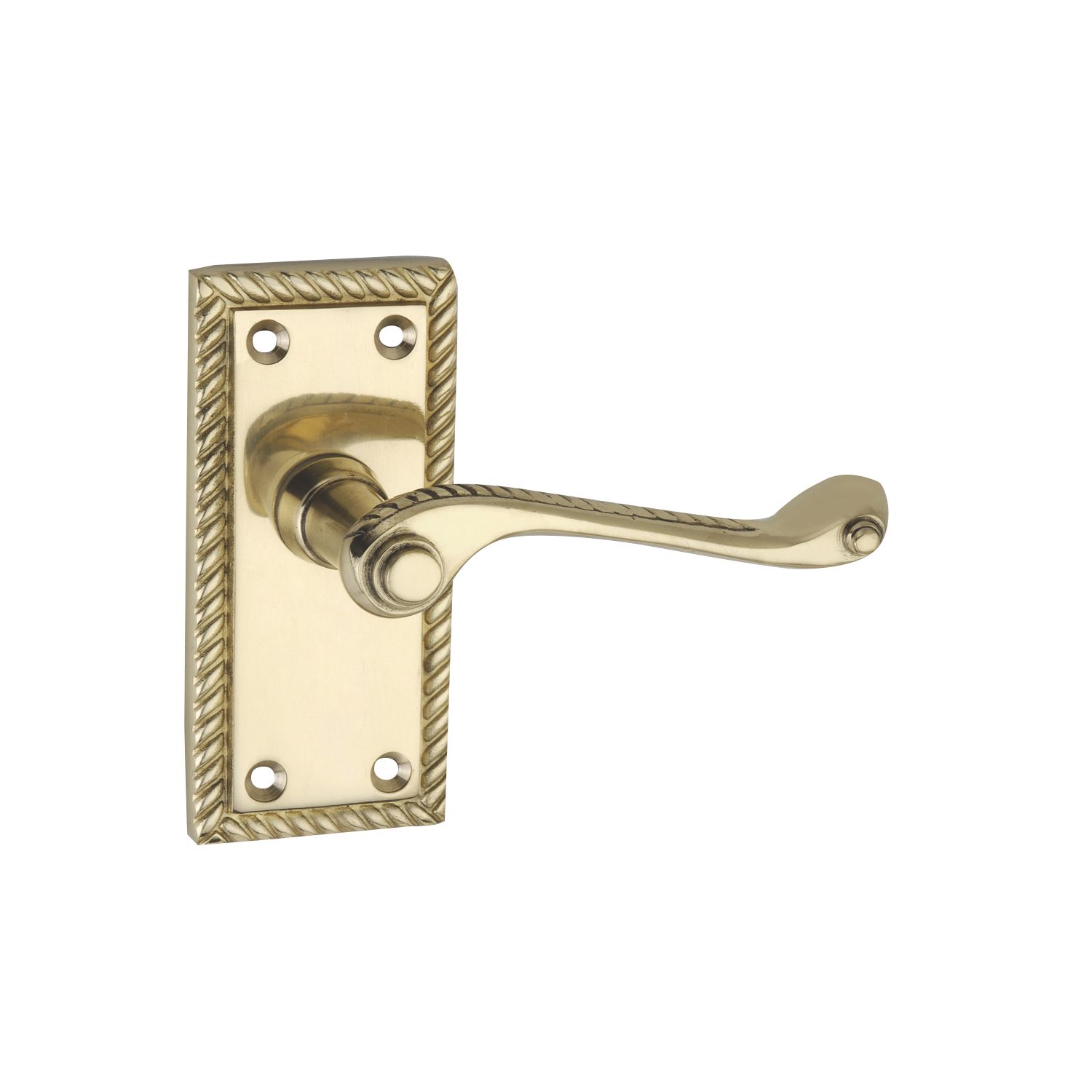 Smith & Locke Fire Rated Latch Door Handles Pair Polished Brass (4564P)