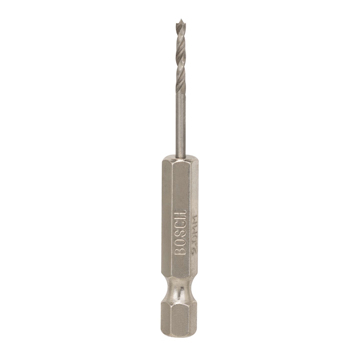 Bosch Hex Shank Double-Flute Brad Point Wood Drill Bit 2mm x 62mm (456FW)