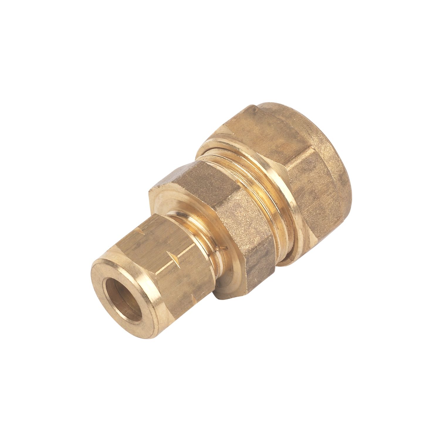 Flomasta Brass Compression Reducing Coupler 15mm x 8mm (45857)