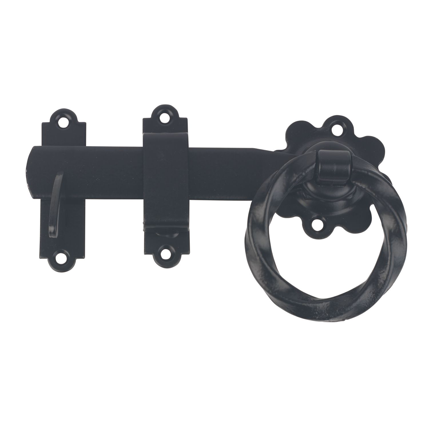 GateMate Twisted Ring Gate Latch Black 152mm (458YV)
