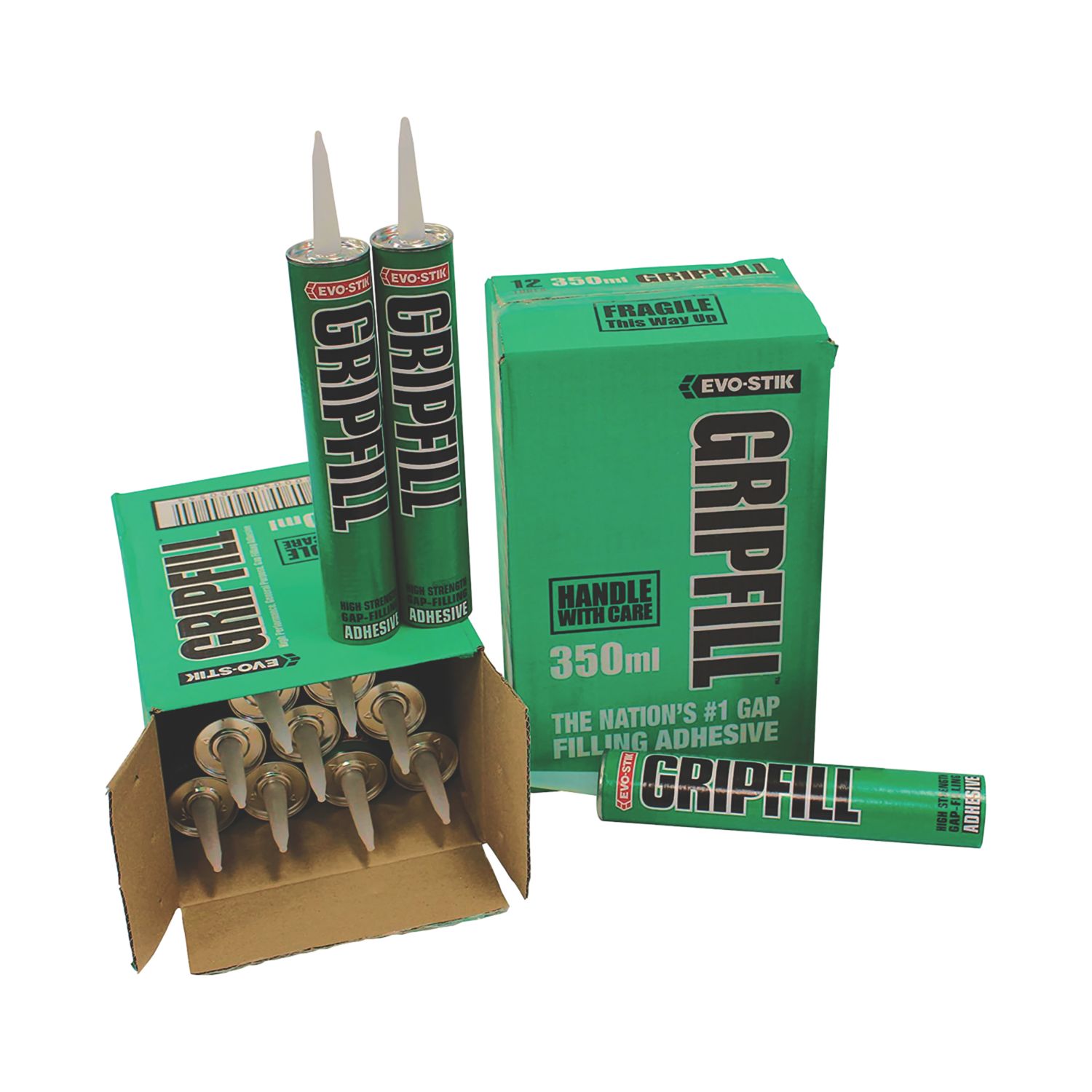 Evo-Stik Gripfill Solvented Grab Adhesive Beige 350ml 12 Pack (45901)