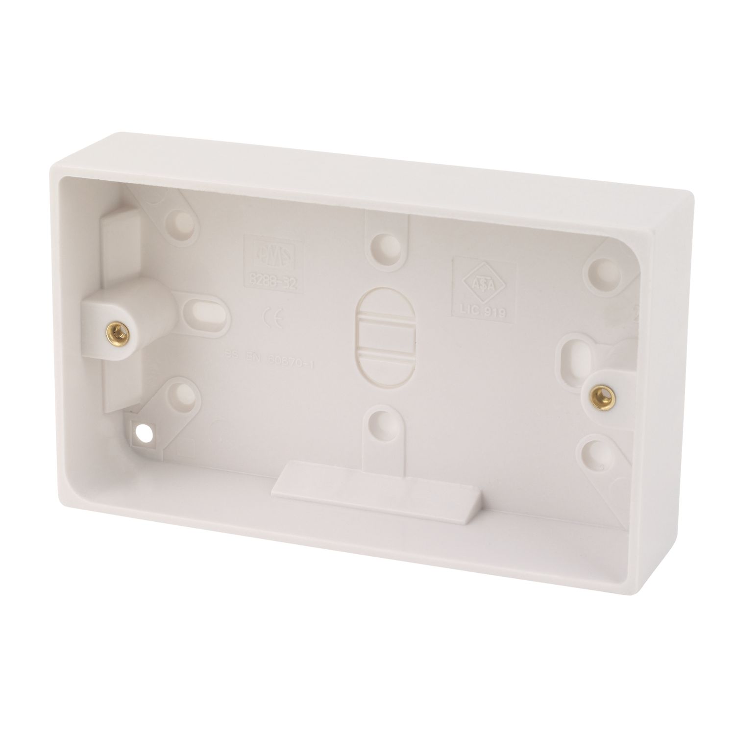 Essentials 2-Gang Surface Pattress Back Boxes 32mm 5 Pack (4594D)