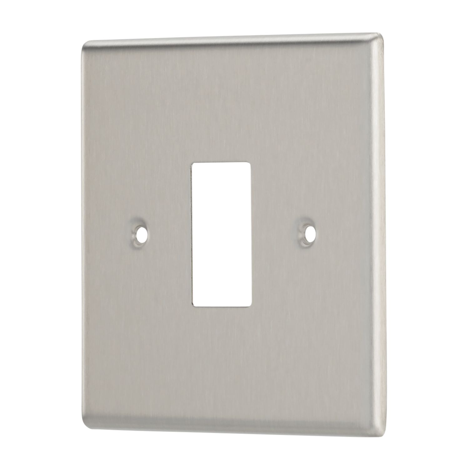 Contactum iConic 1-Module Grid Faceplate Brushed Steel (459RP)