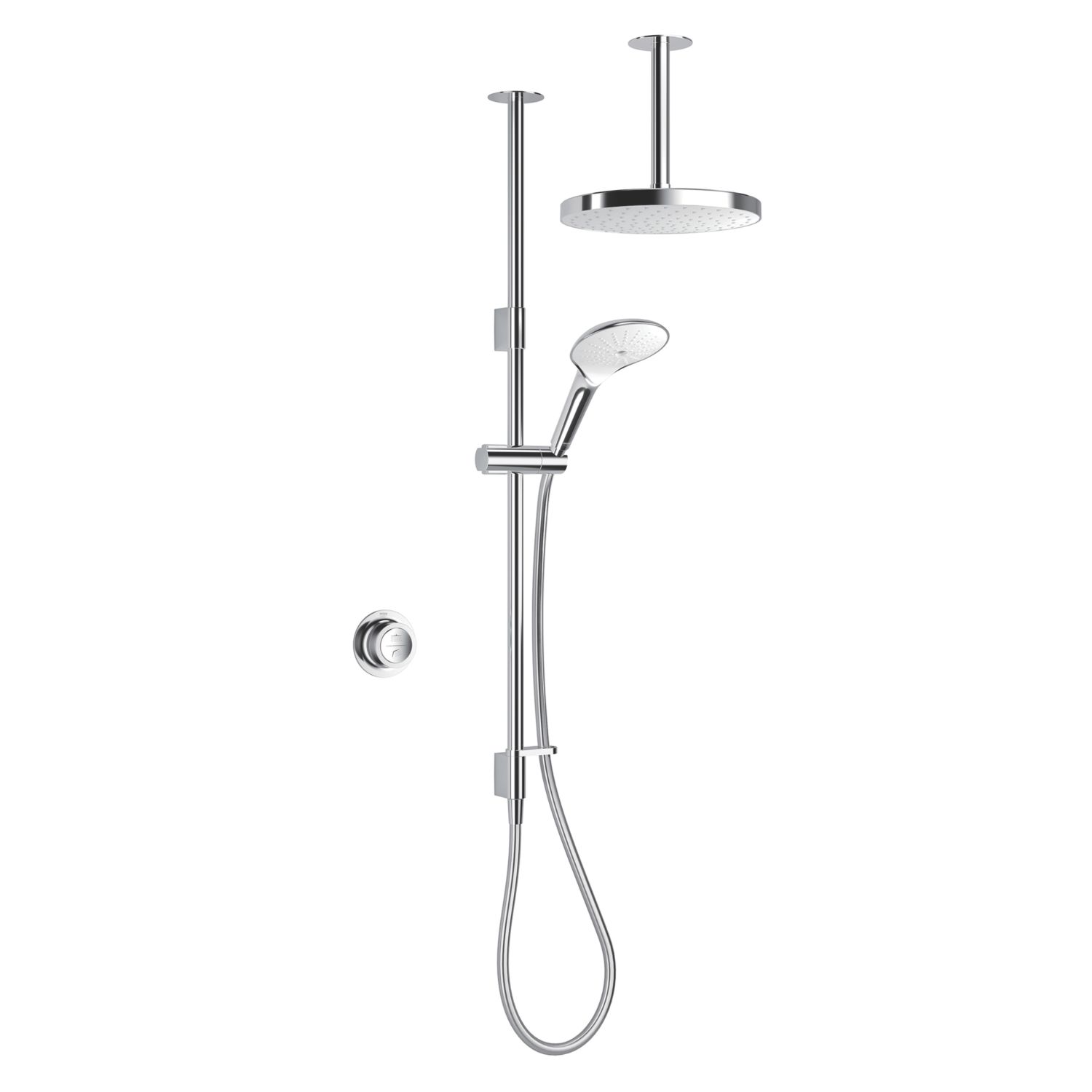Mira Mode Dual Gravity-Pumped Ceiling-Fed Chrome Thermostatic Digital Mixer Shower (459RV)