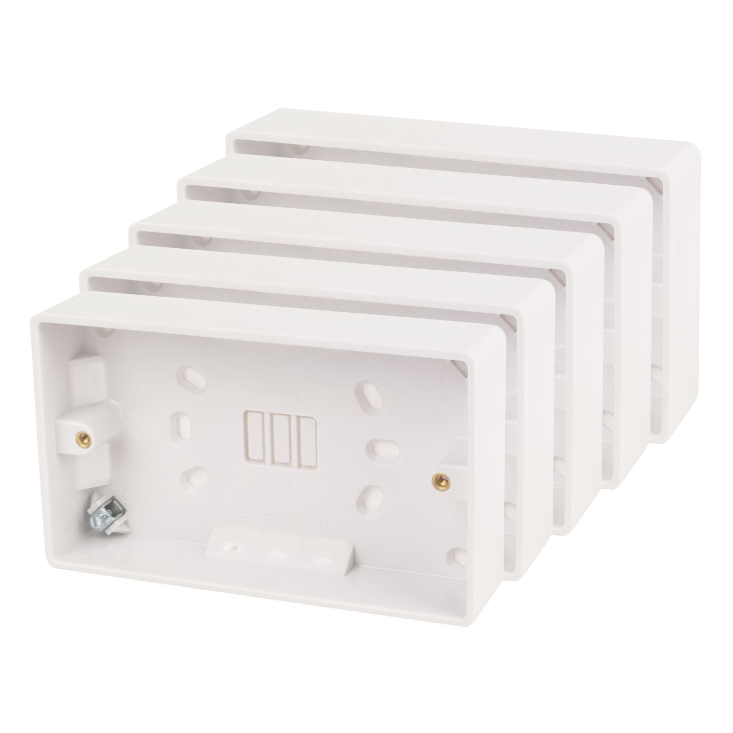 LAP 2-Gang Surface Pattress Back Boxes 32mm 5 Pack (46005)