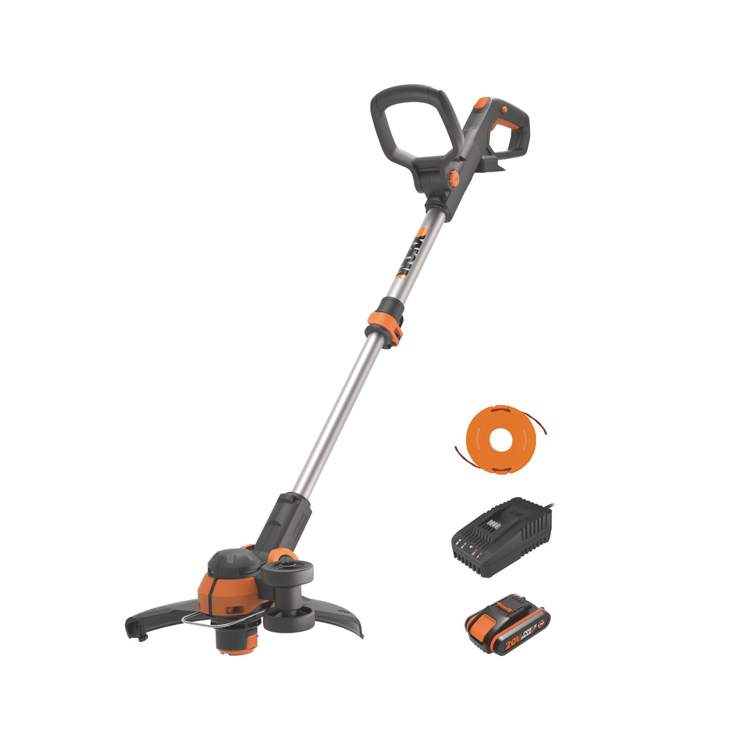 Worx WG163E.2 20V 1 x 2.0Ah Li-Ion PowerShare Cordless Grass Trimmer / Edger (461YU)